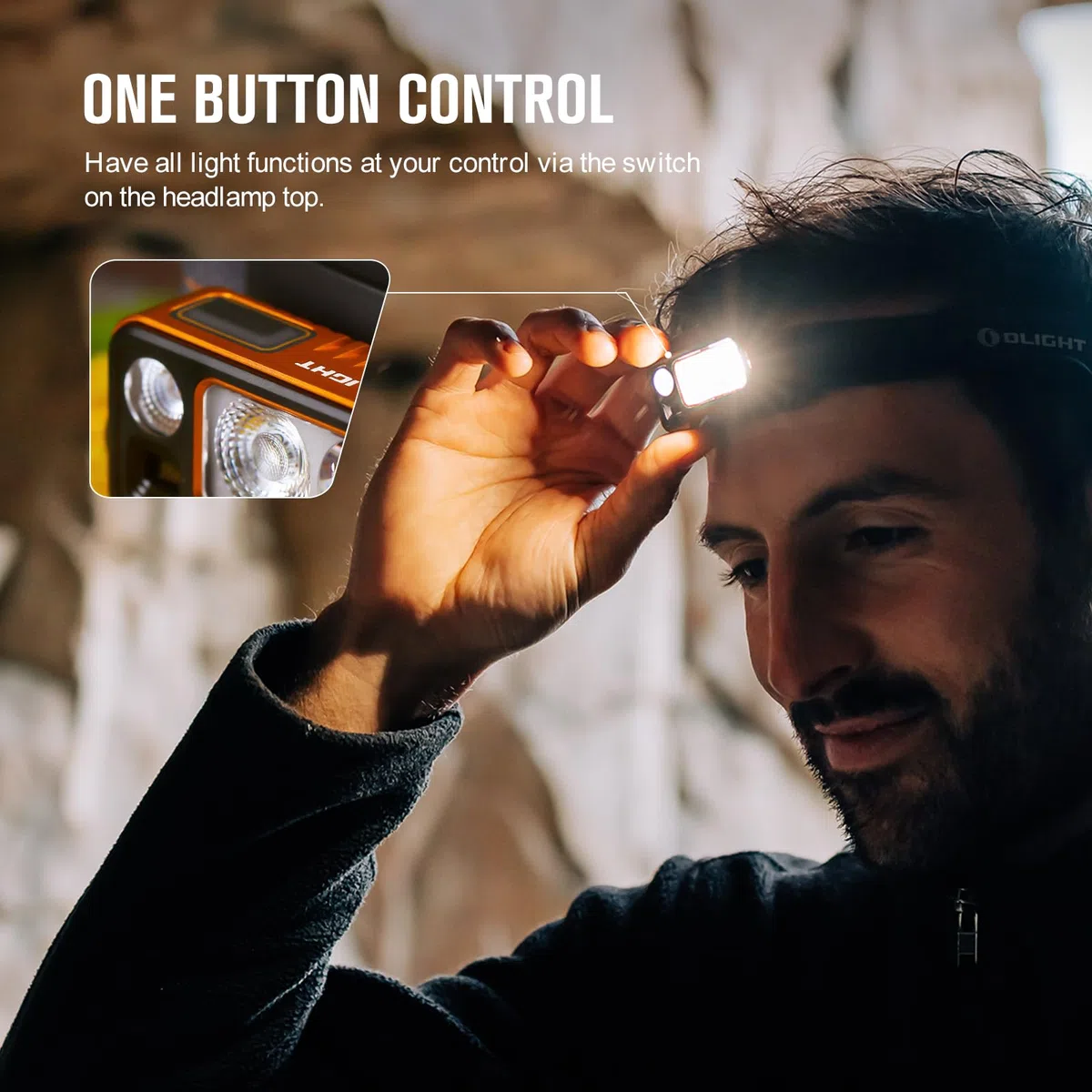 OLIGHT ARRAY2 PRO Faro Prestazioni Alte con Funzione Sensore di Movimento della Mano 1500 Lumen Lampada da Testa Torcia Frontale LED per Corsa Notturna Campeggiosterna (Arancione)