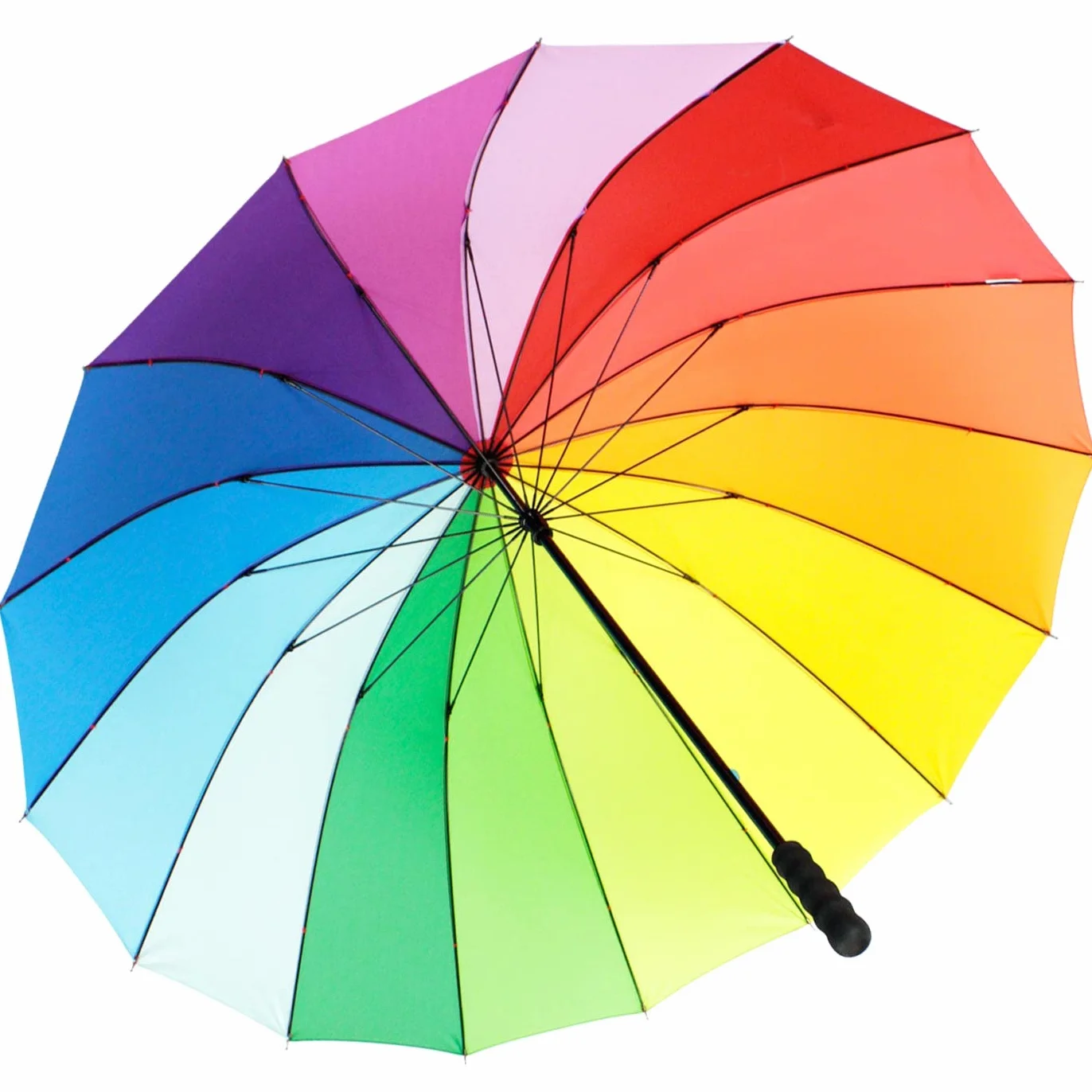 Ombrello grande arcobaleno multicolore 129 cm XXL impugnatura morbida