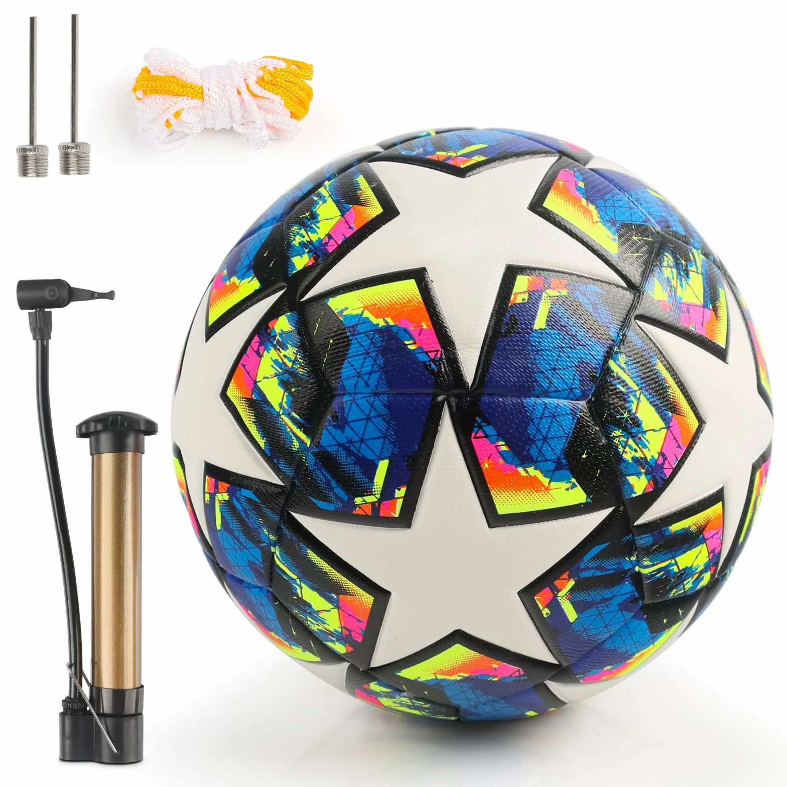 Pallone Da Calcio Champions Taglia 5 con Pompa per Bambini e Adulti