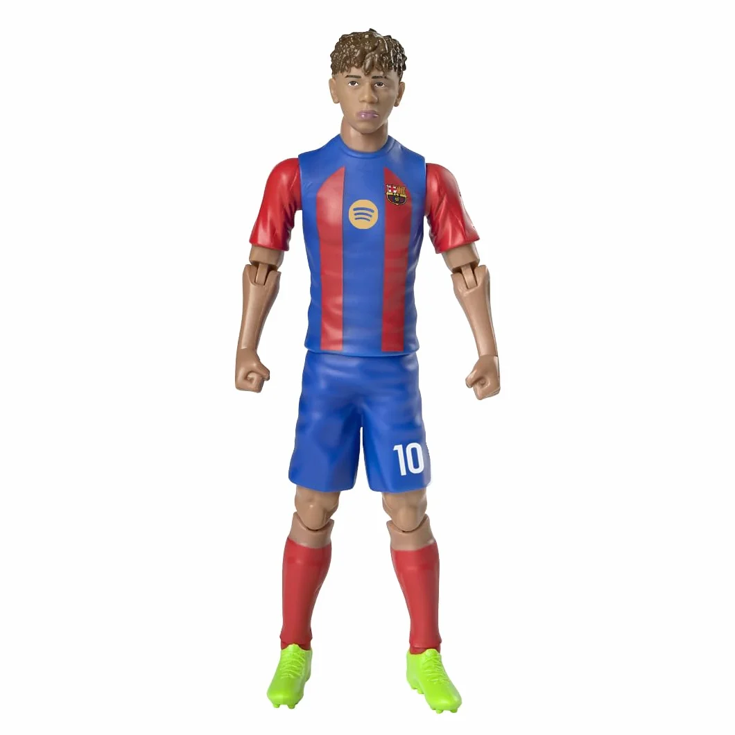 Megableu Statuetta Calcio YAMAL 20 cm Figura Calciatore Realistico Articolato Licenza Ufficiale 10 Punti Articolazione Giocattolo FC Barcellona Idea Regalo