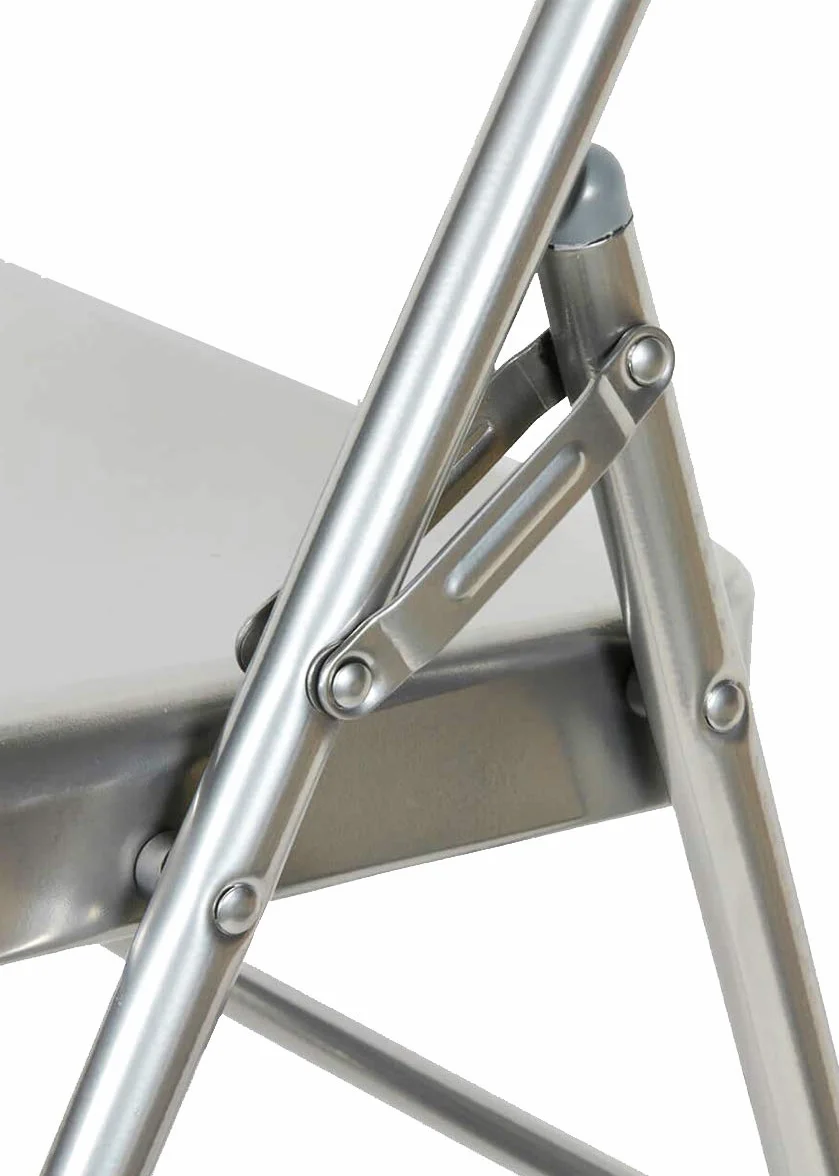 Yoga Studio YS/Folding/Chair/NoFBar, Sedia da Yoga Pieghevole Senza Barra Anteriore, Dimensioni: 47 x 49 x 81 cm Unisex-Adulto, Argento, Standard