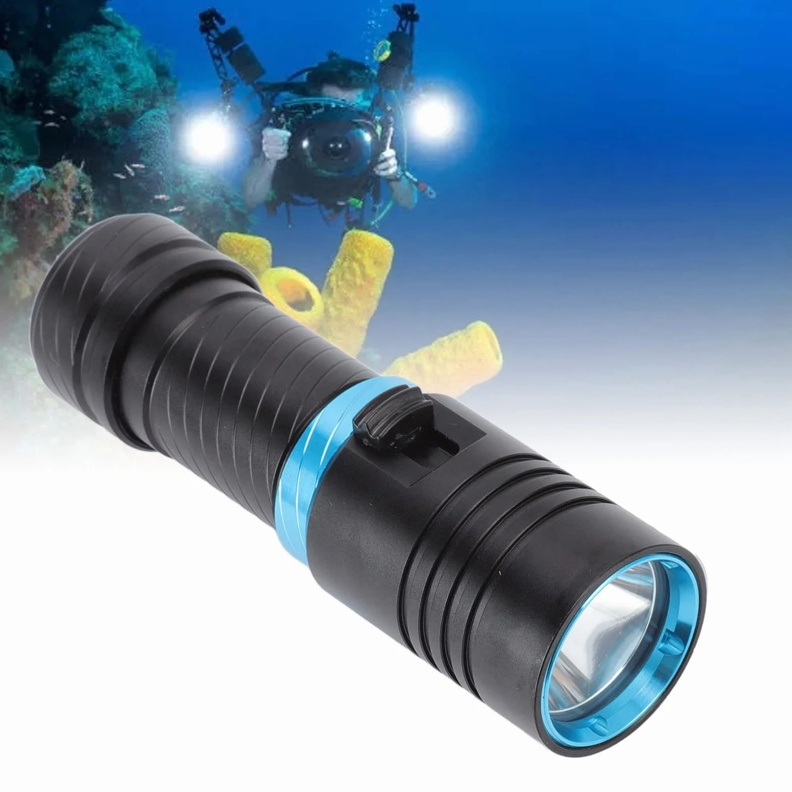 Torcia Subacquea Impermeabile IPX8 5000LM 100M Luci per Immersione Fotografia LED L2