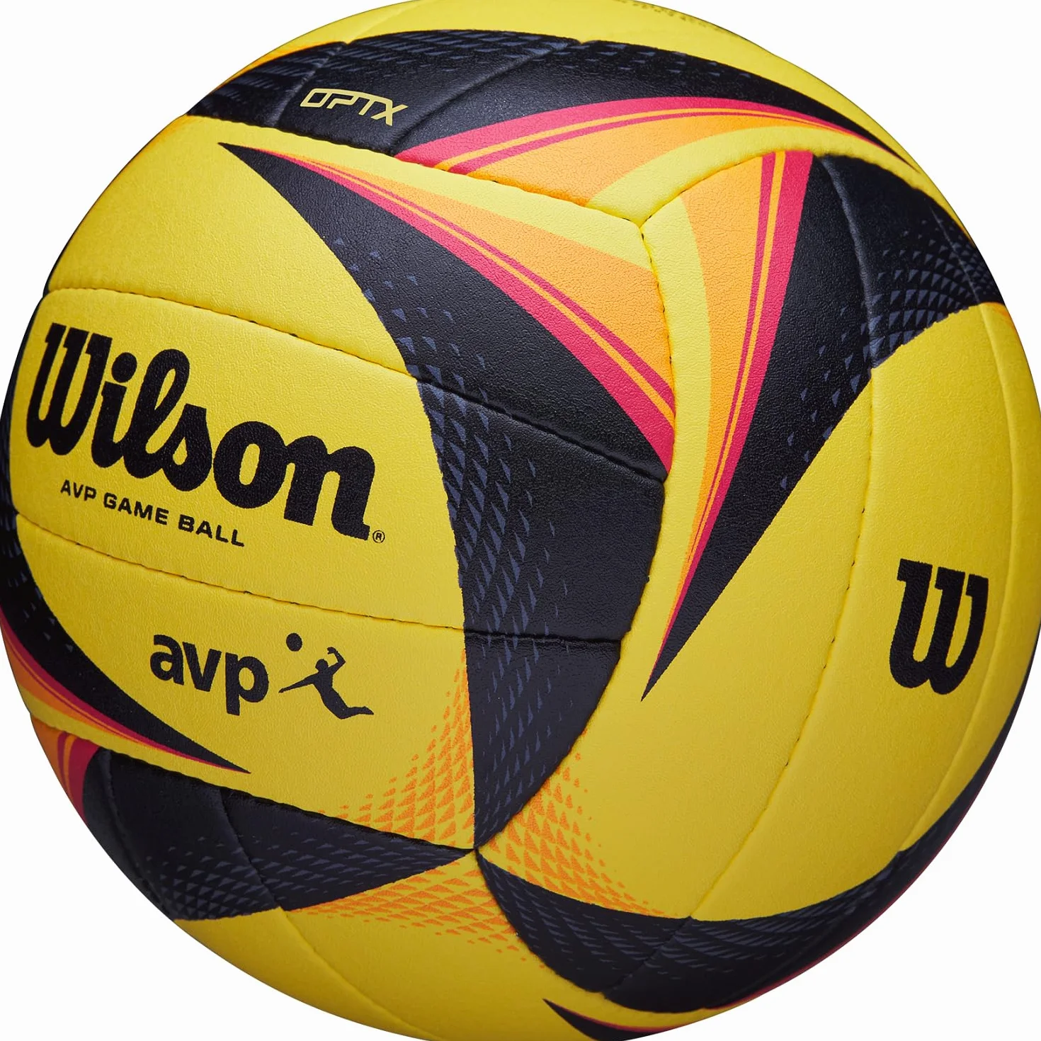 Wilson OPTX AVP Game Ball, WTH00020XB Pallone da Pallavolo, Beach Volley, Dimensioni Ufficiali, Giallo/Nero
