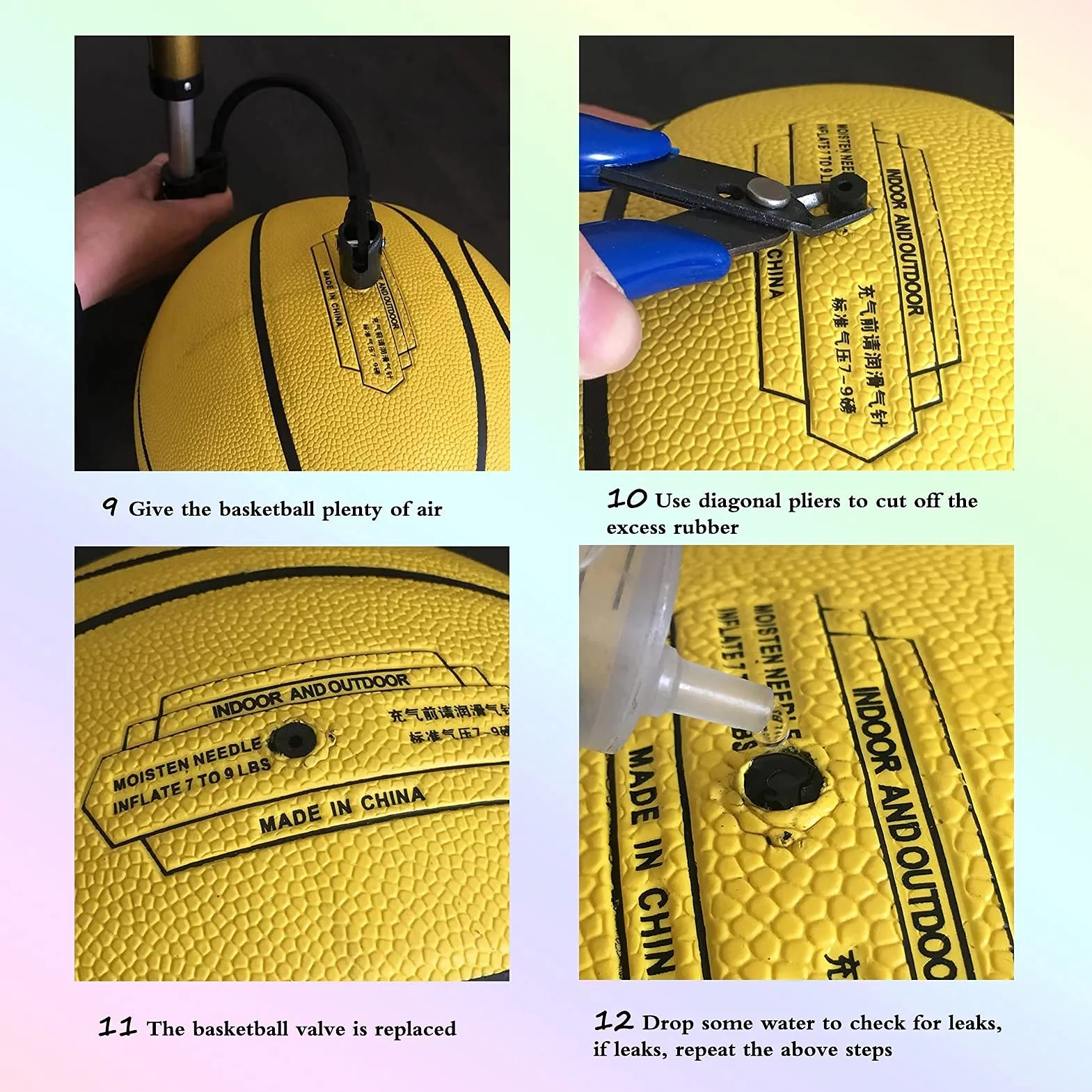 10 valvole di Ricambio per Basket, Kit Riparazione per valvole a Sfera Sportive