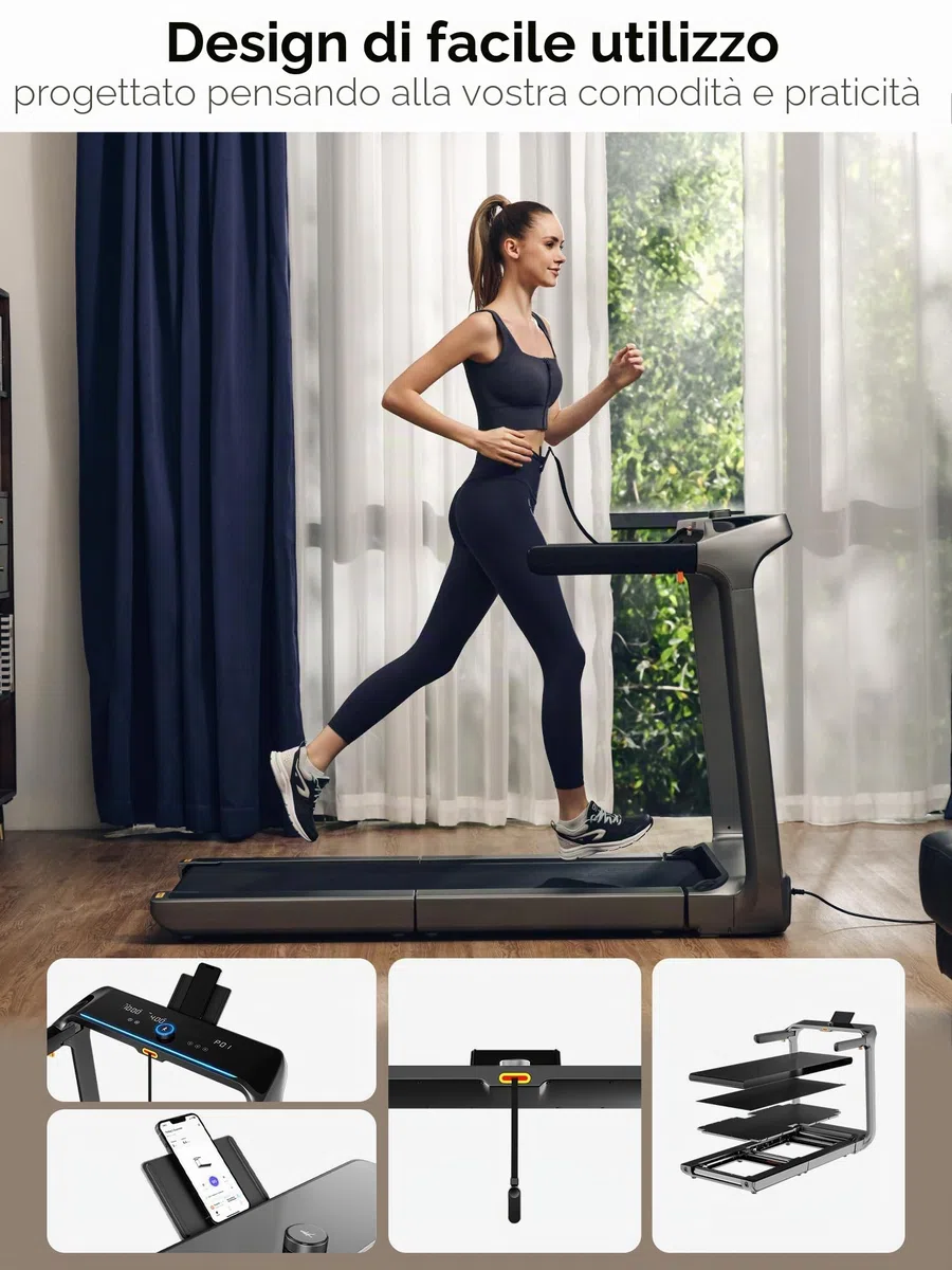 WalkingPad X218 Tappetino da Corsa Pieghevole 1-18 km/h, Walking Pad 51 cm x 140 cm per Casa e Ufficio, Tappetino da Corsa Supporta 136 kg con Display LED