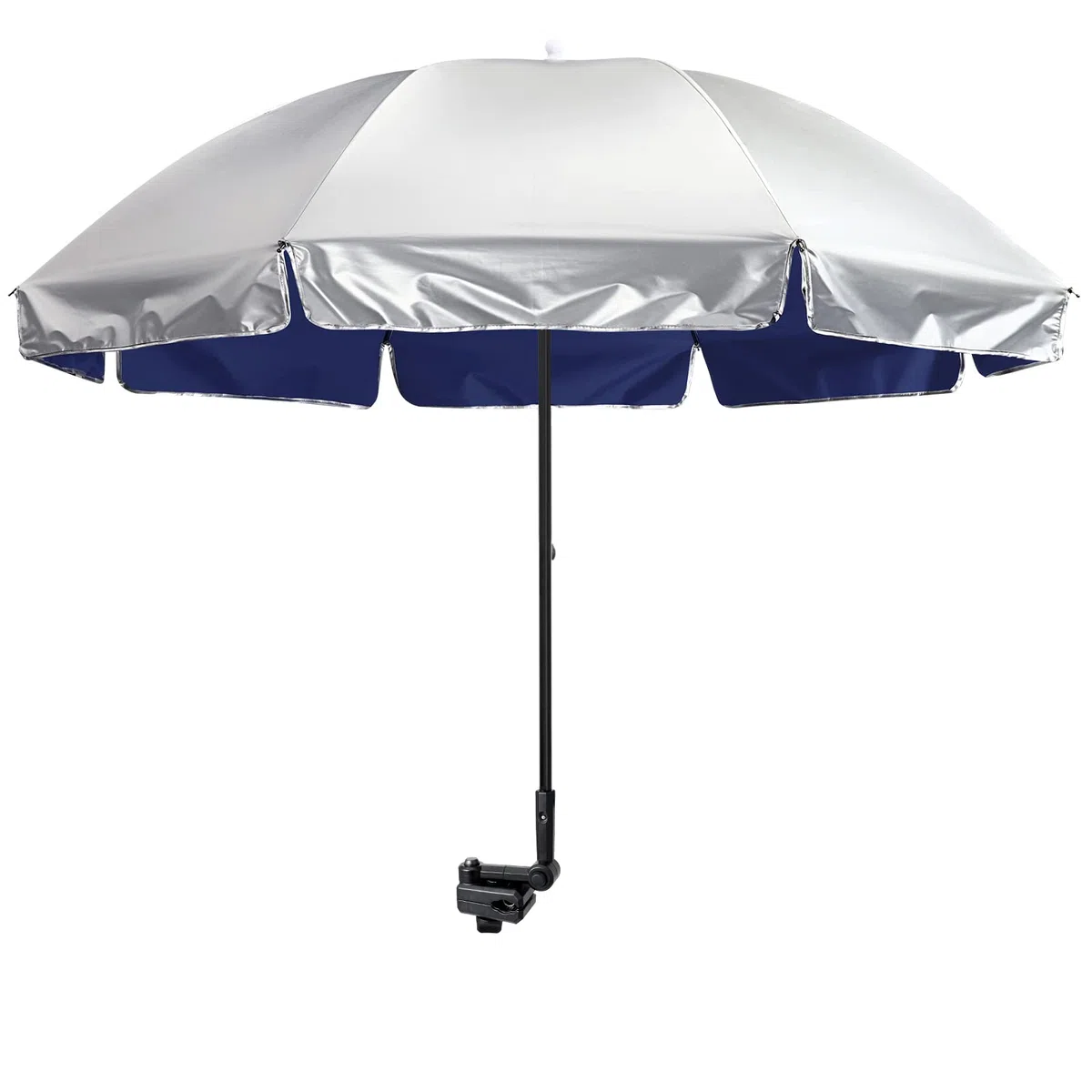 G4Free Ombrello universale con morsetto per ombrellone regolabile da 155 cm per esterni e sedie a rotelle, per sedie a rotelle, sedie da spiaggia e carrello da golf