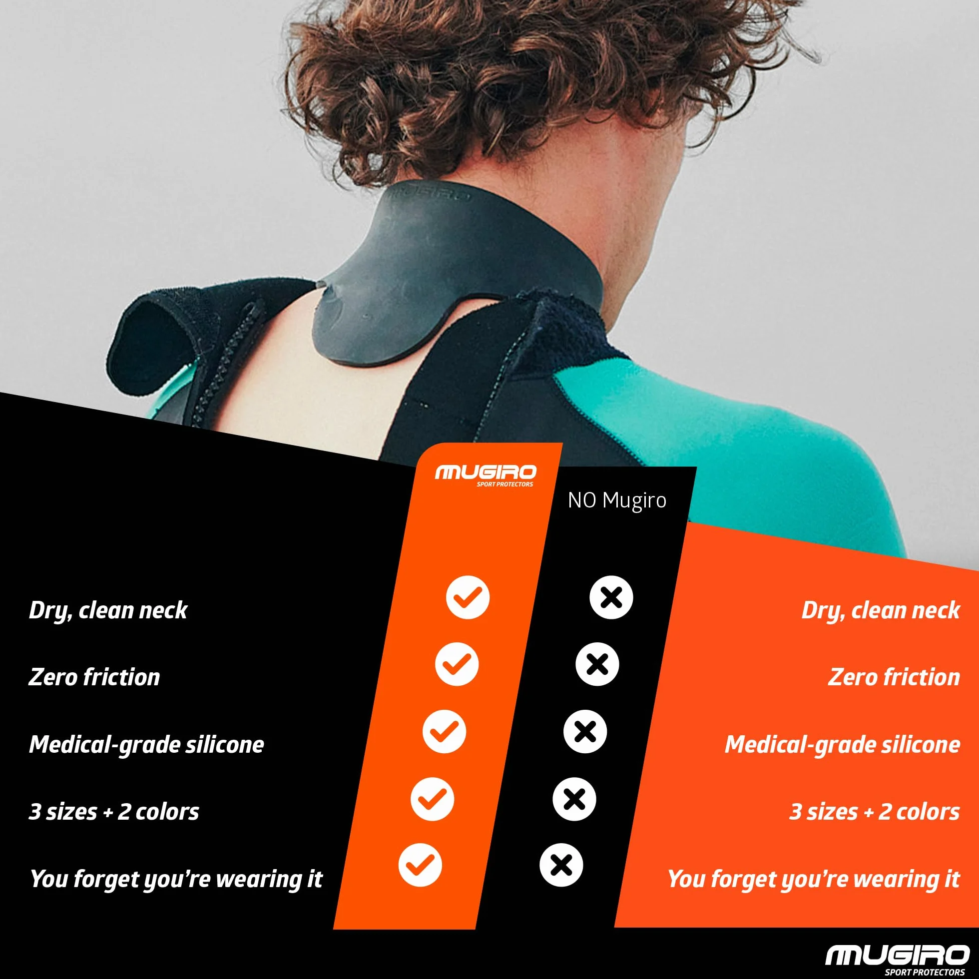 Protezione Collo per Muta in Neoprene Arancione – Previene Irritazioni in Nuoto, Surf e Immersioni