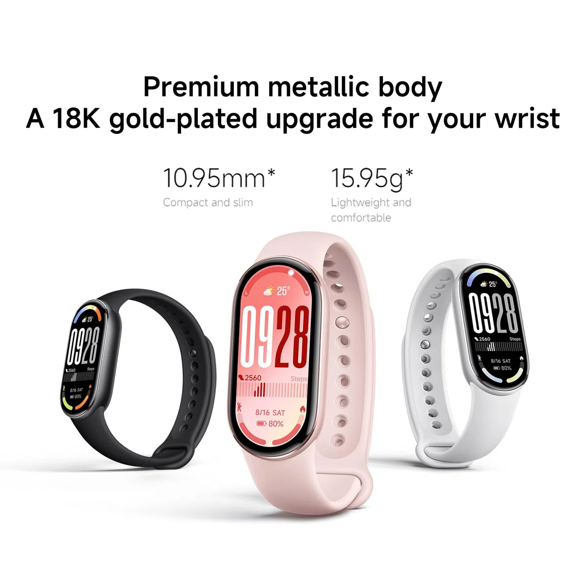 Xiaomi Mi Smart Watch Band 10, impermeabile 5 ATM, fitness tracker con contapassi, smartwatch sportivo, smart band per salute, per uomo e donna, display AMOLED da 4,37 cm, oltre 150 modalità sportive
