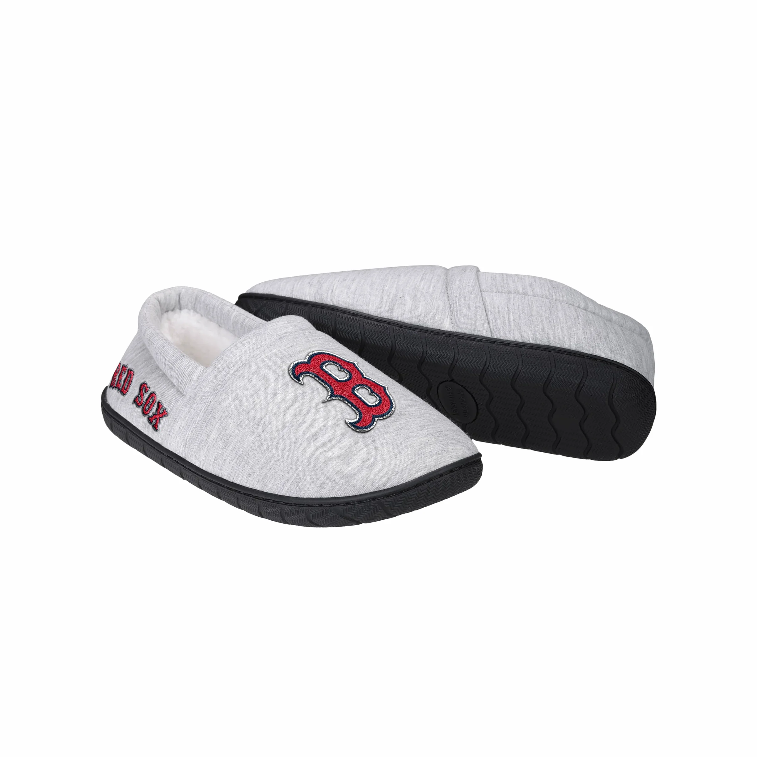 FOCO Mens MLB Team Big Logo Grigio Felpa Sherpa Pantofole Adulto