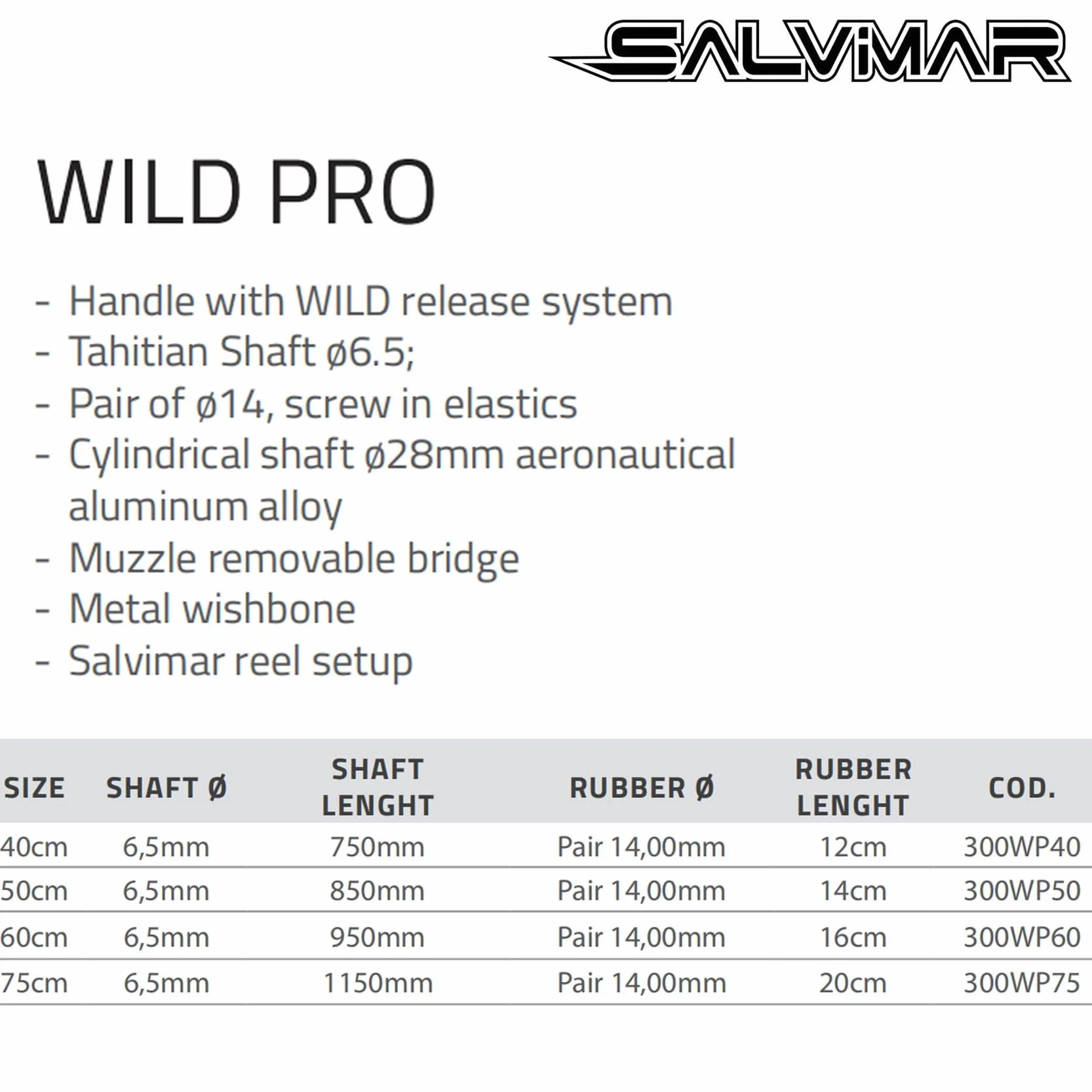 Salvimar, Wild PRO, arbalete allestito