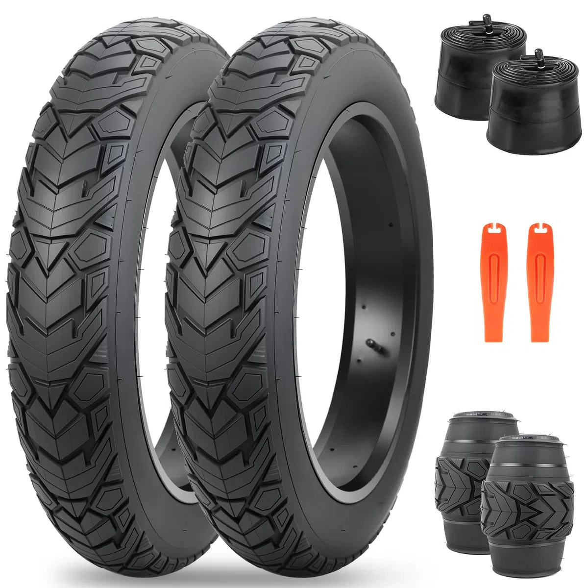 ZUKKA Fat Bike Tire 20/26 x 4,0 pollici Mountain Bike Tire Fat Tire 20/26 pollici Heavy Duty Deep Grooves Foldable Replacement All Terrain