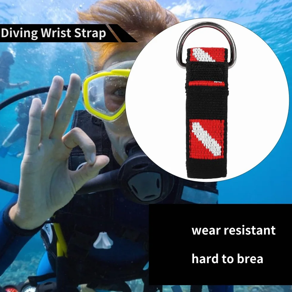 Cinturino da Polso per Immersione Subacquea, Cordino Universale con Clip a Forma di D, Attrezzatura per Sport Acquatici