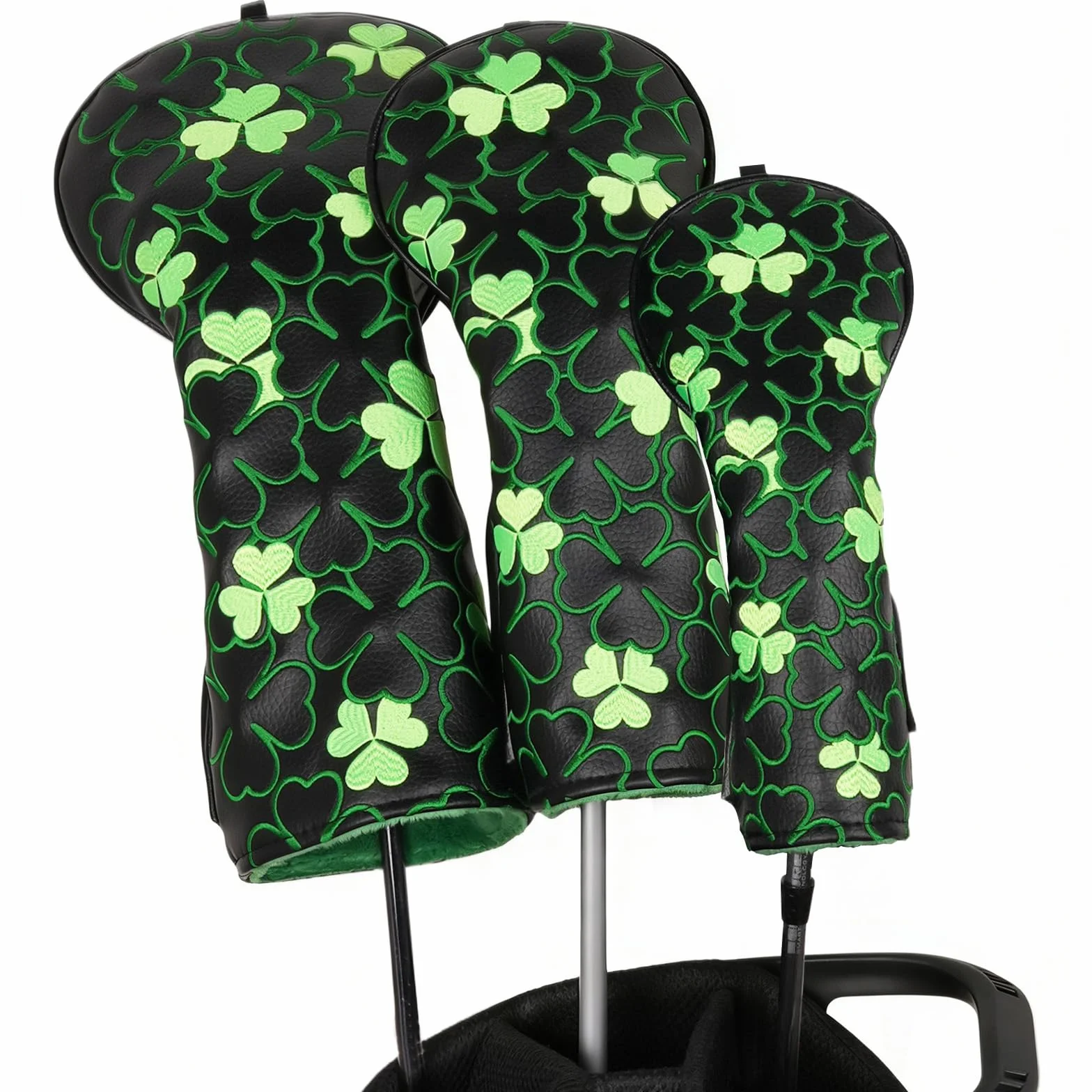 Copritesta in legno pelle PU nera per mazze da golf driver fairway ibrido putter