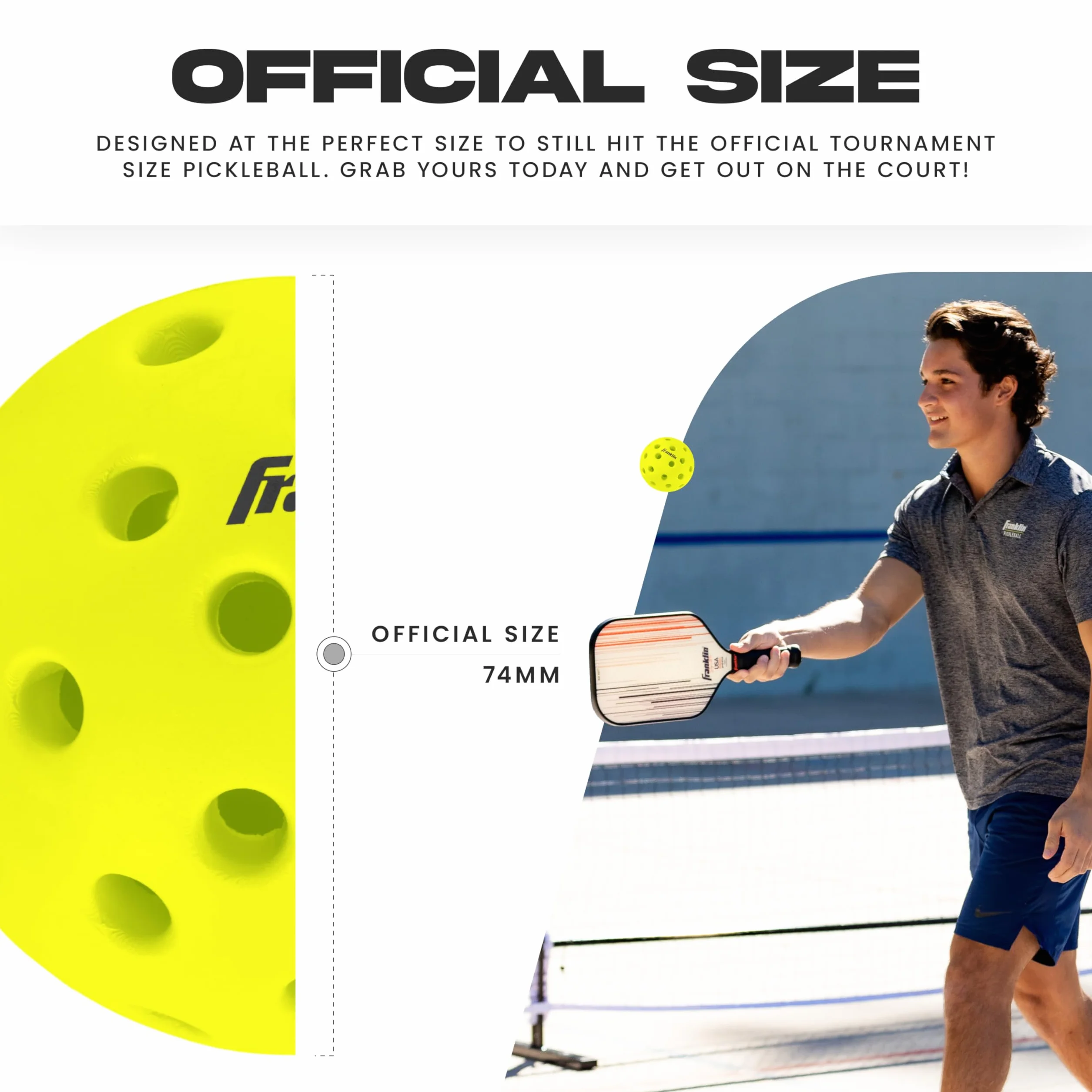 Franklin Sports Silent Serve Palline da Pickleball Silenziose Confezione da 3