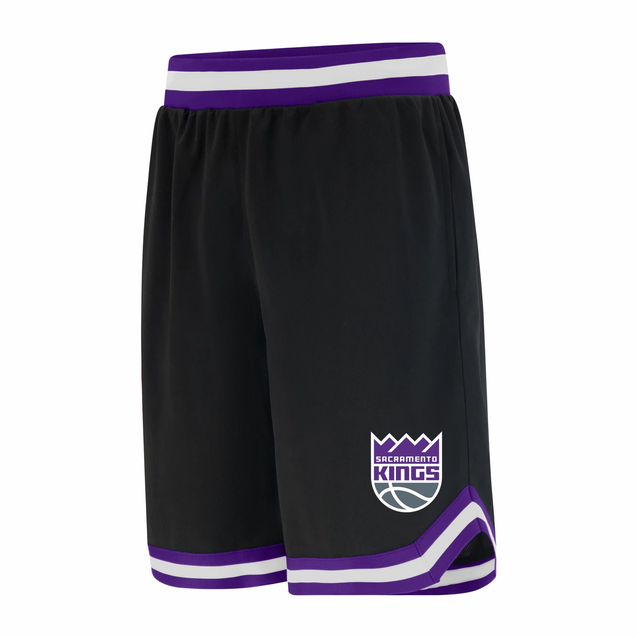 NBA Ultra Game GSM3547F Woven Team Logo Poly Mesh Basket Shorts Nero, M