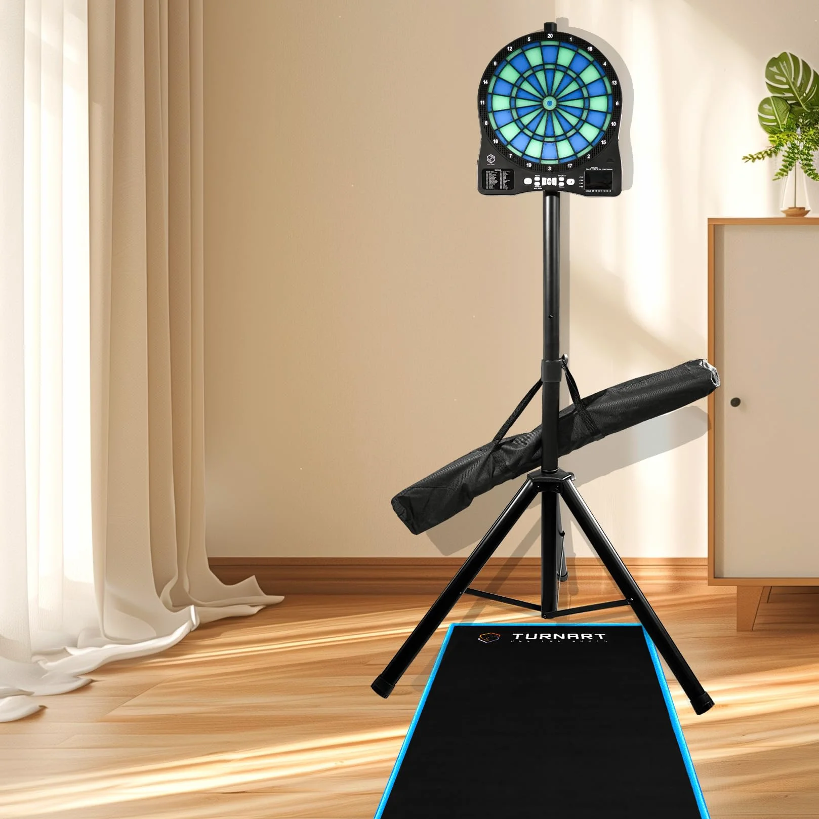 Turnart Supporto per Freccette, Accessori per Bersaglio Elettronico, 106-200 cm, 3,7 kg