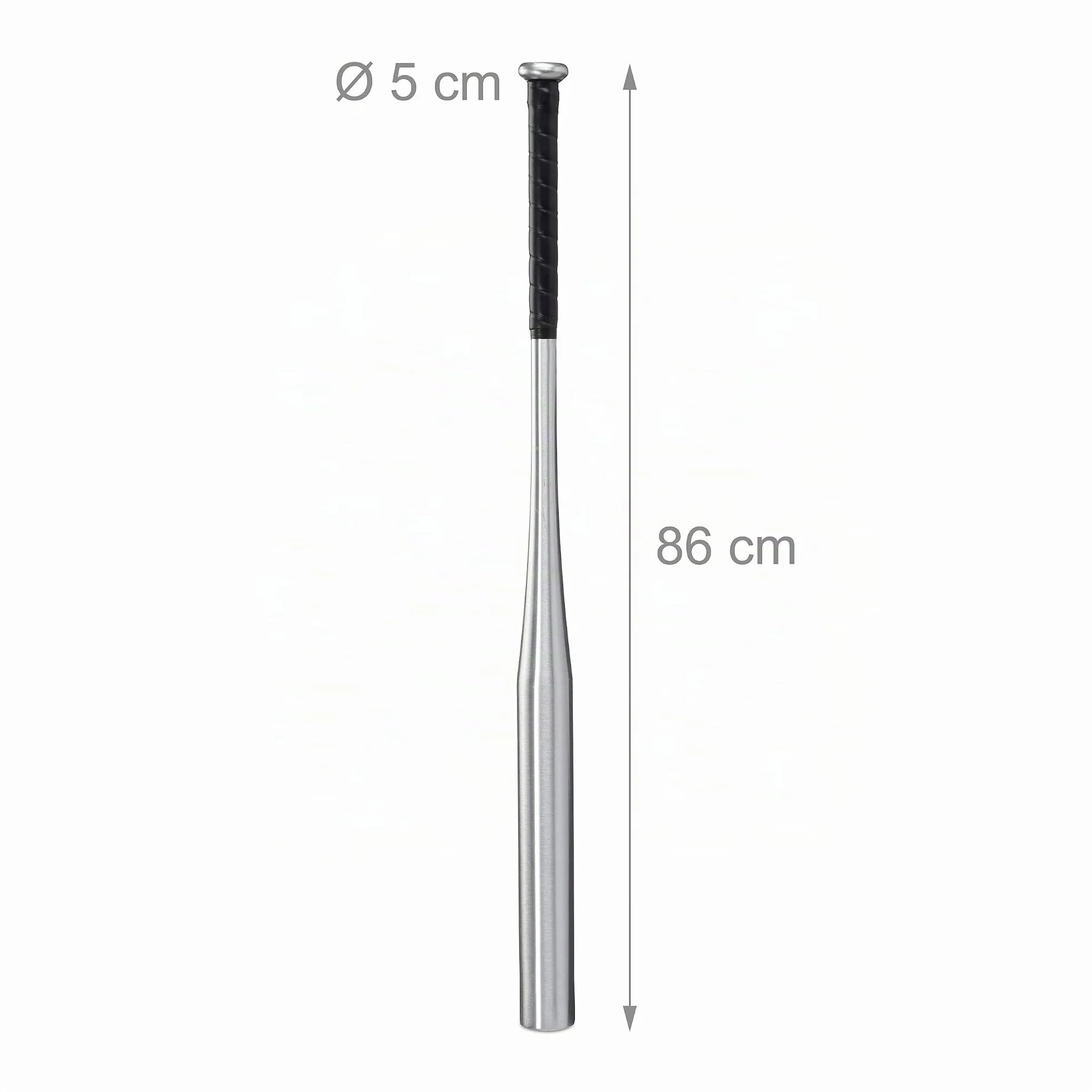 Mazza da Baseball in Alluminio 34 Pollici 86 cm Manico Antiscivolo Argentato
