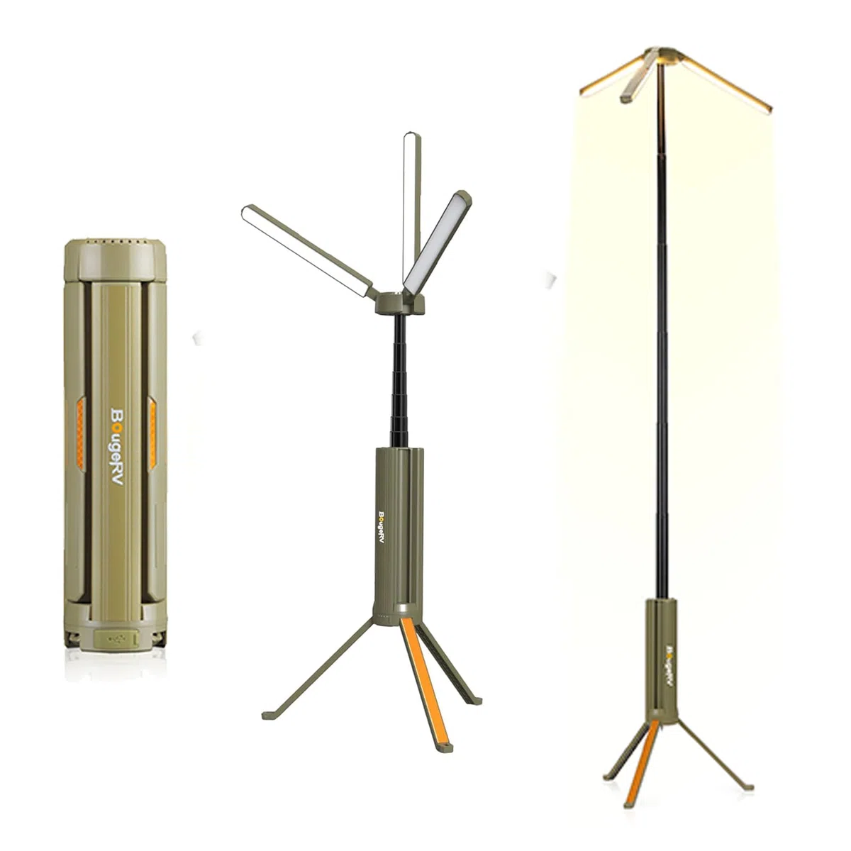 BougeRV CL04 Lampada Da Campeggio Con 15600mAh, Ricaricabile, Altezza E Angolo Regolabili, 4000LM, IP54 Impermeabile, Per Campeggio, Viaggio, Emergenza, Verde