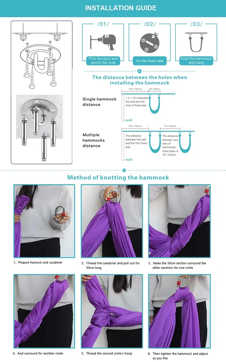 Yoga Set per Adulti, Accessori per Yoga, Carico 500 kg, Incluso Hardware di Installazione Completo