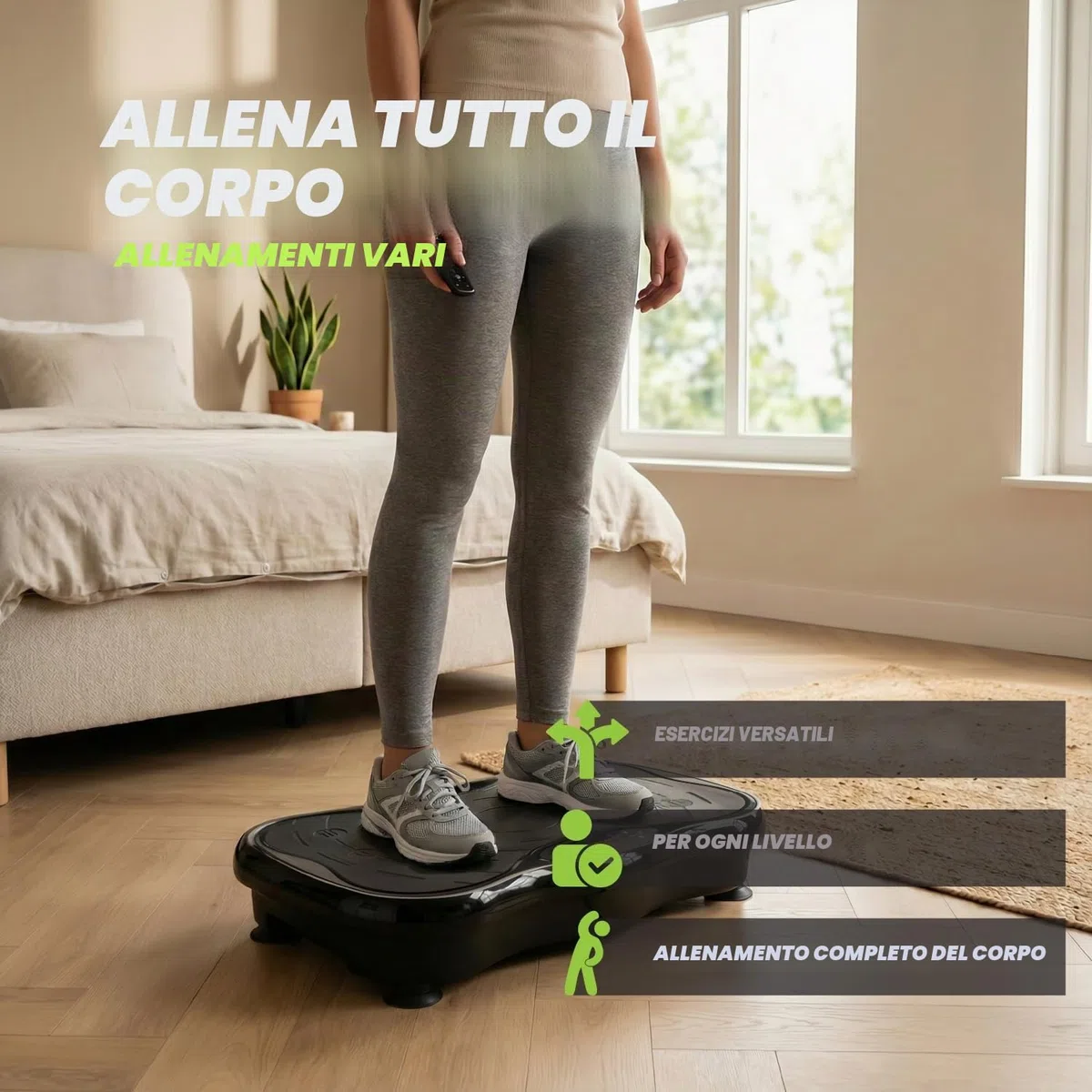 VirtuFit Piastra vibrante fitness – Fitness Powerplate – 10 programmi di allenamento – 99 velocità – Attrezzo per allenamento di resistenza