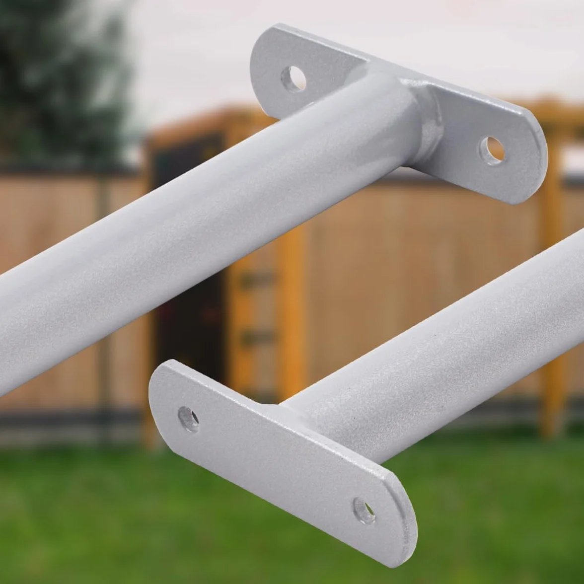Asta da ginnastica in metallo 90 cm grigio per altalena arrampicata parchi giochi