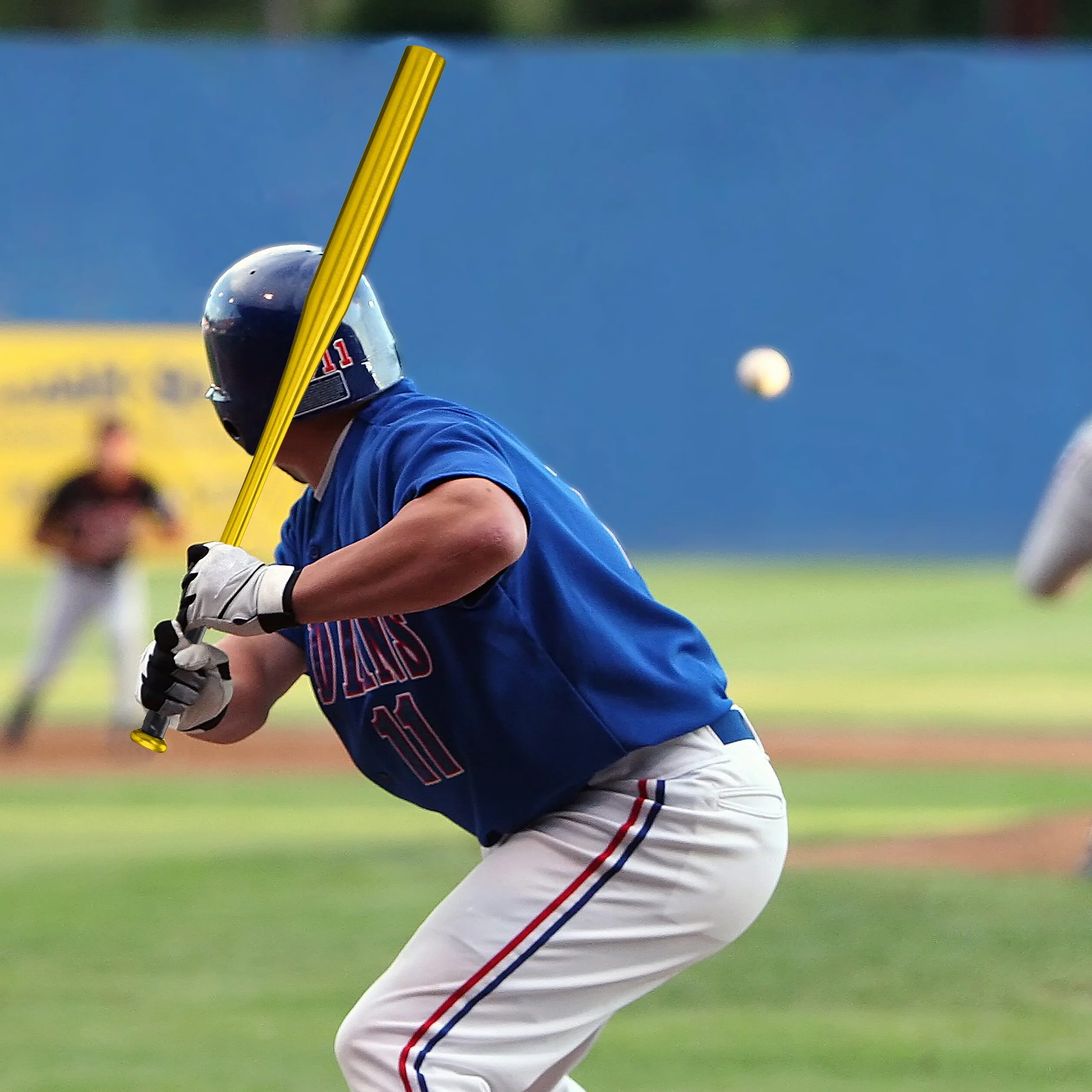 Relaxdays Mazza da Baseball in Alluminio 86 cm 34 Pollici Manico Antiscivolo Dorato