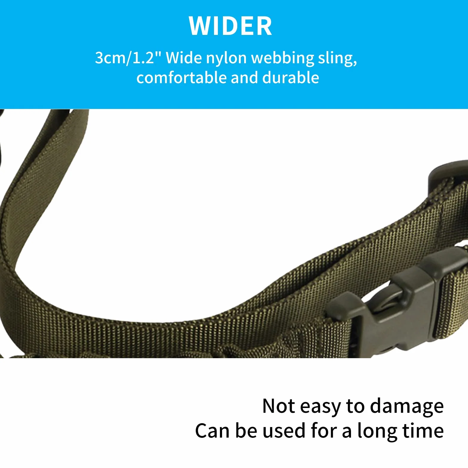 Tactical Single Point Sling Nylon Webbing Regolazione Rapida Lunghezza Gancio Metallo Sport all'aperto
