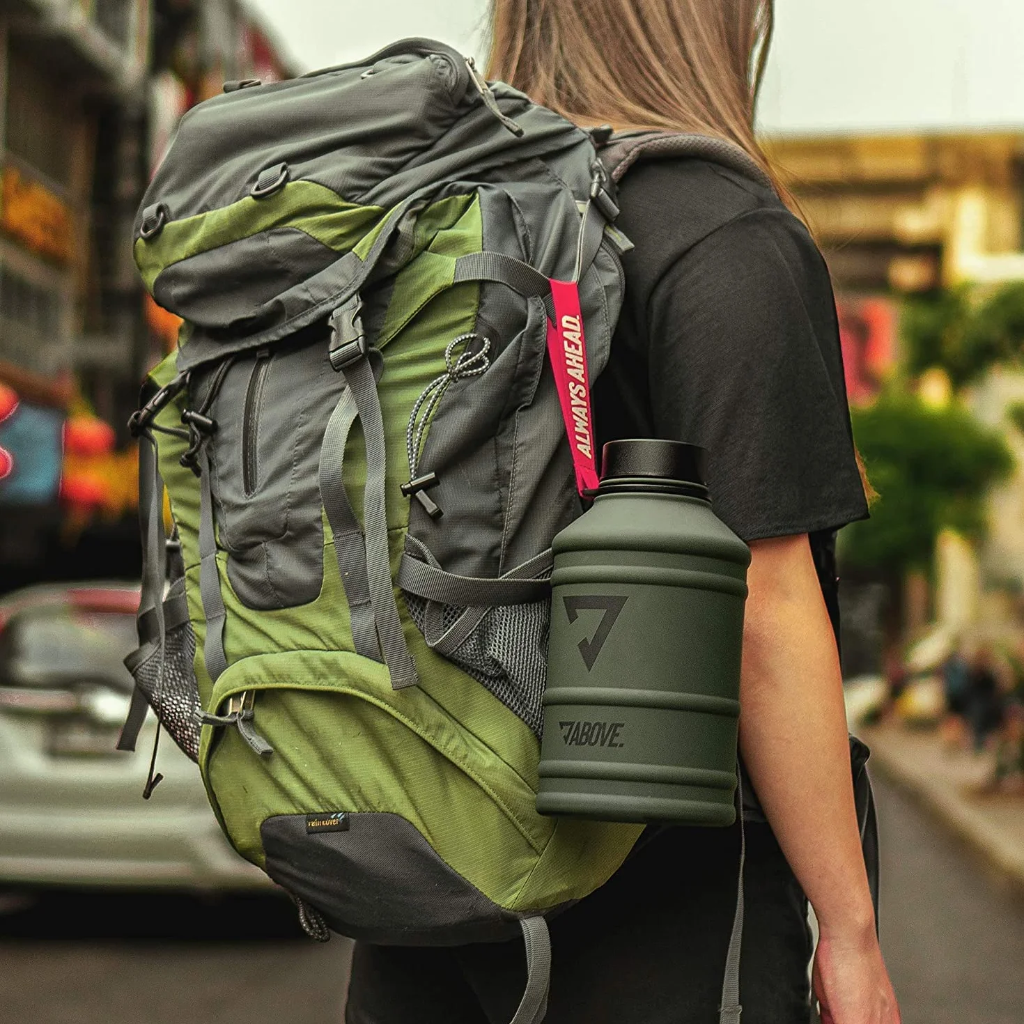Borraccia in Acciaio Inox 1.3L Senza BPA a Prova di Perdite con 2 Tappi per Sport Outdoor