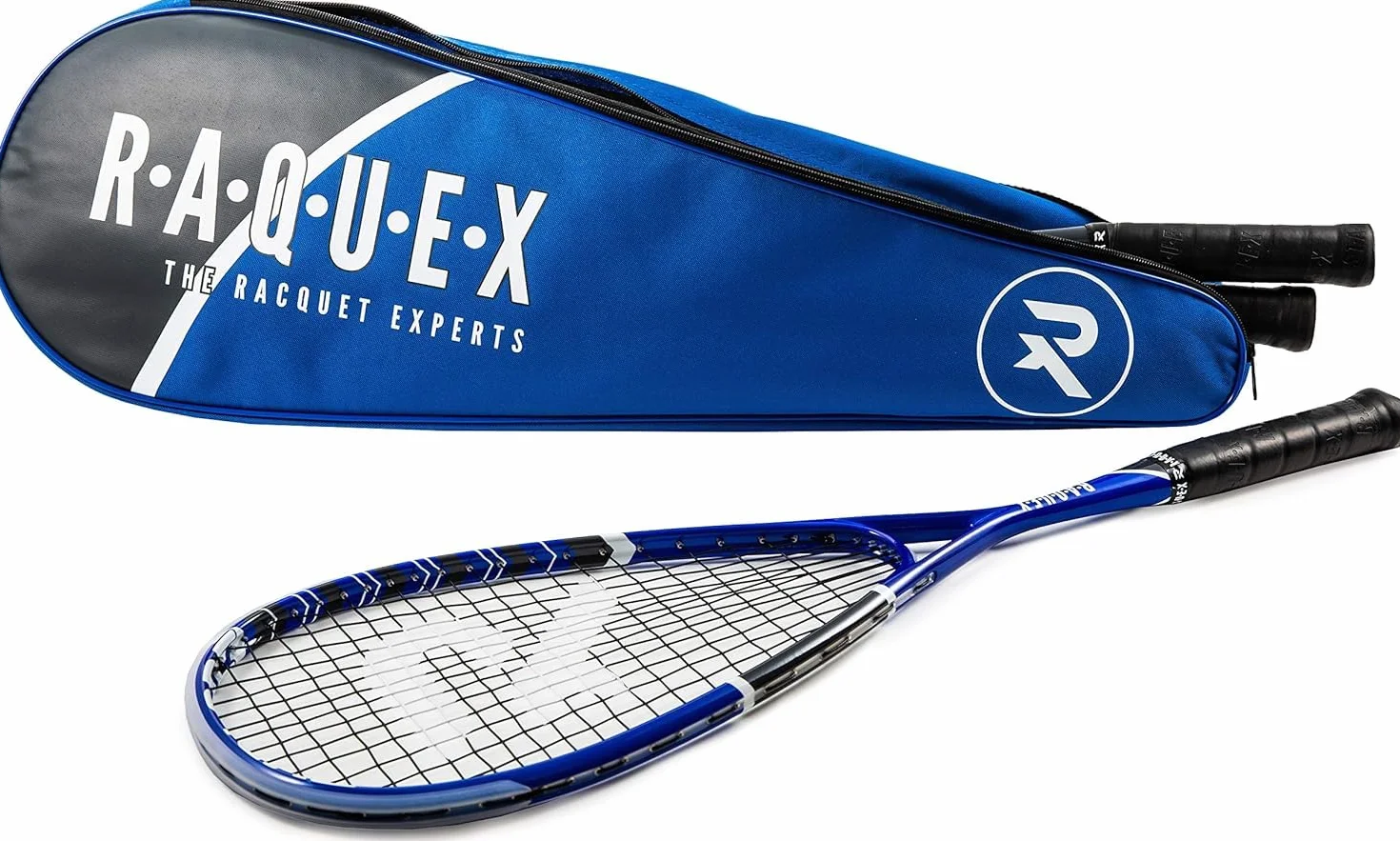 Raquex Borsa tre racchette da badminton - Custodia per racchette da badminton o da squash, con tracolla regolabile - Borsa sportiva per racchette da uomo e da donna