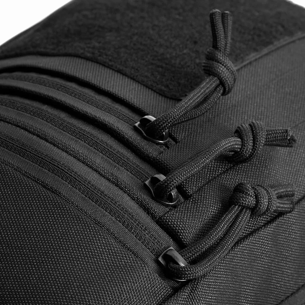M-Tac EDC Fondina per pistola borsa a tracolla nera 5 scomparti universale
