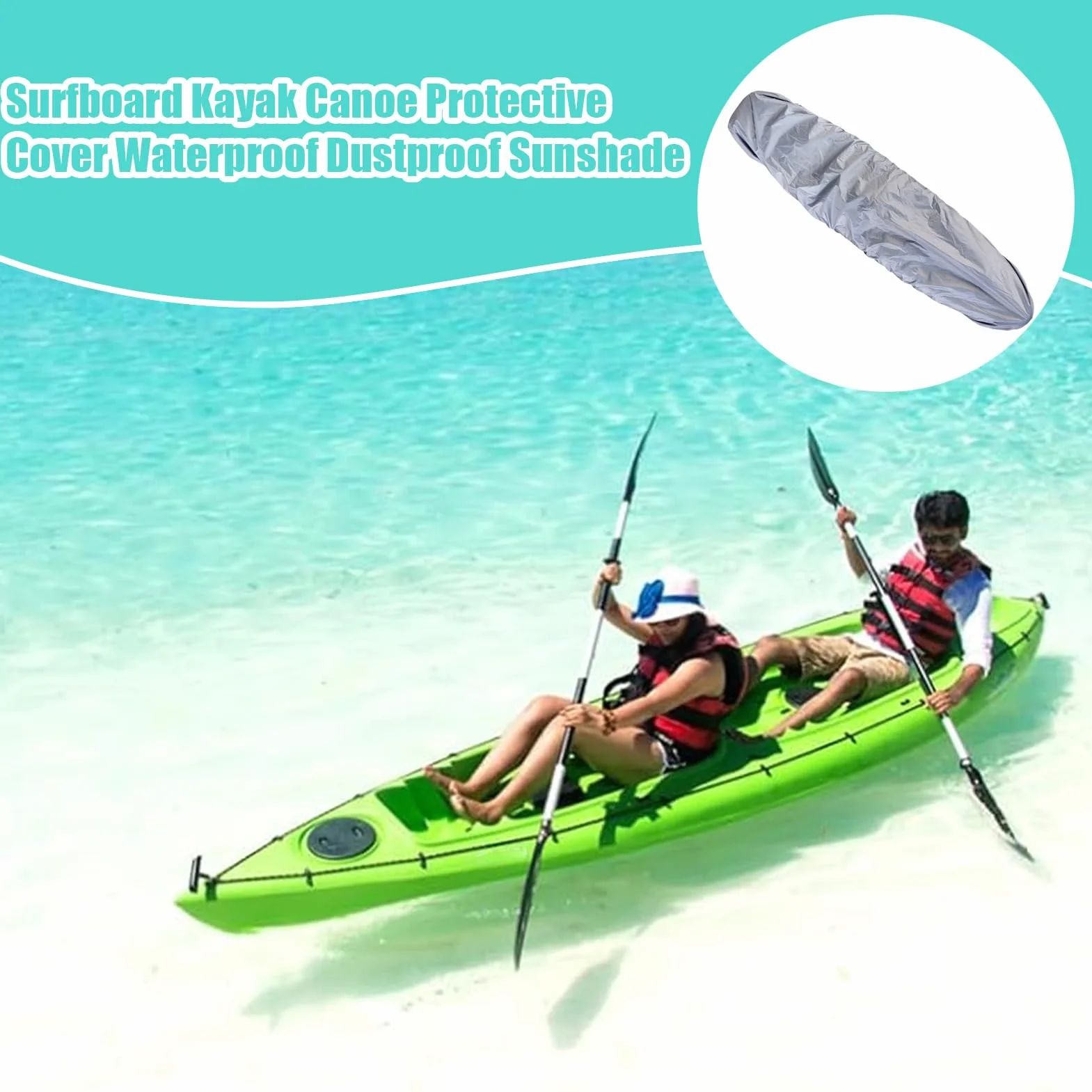Copertura Impermeabile per Kayak - Protezione Antiscivolo per Deposito Esterno e Tavole da Surf