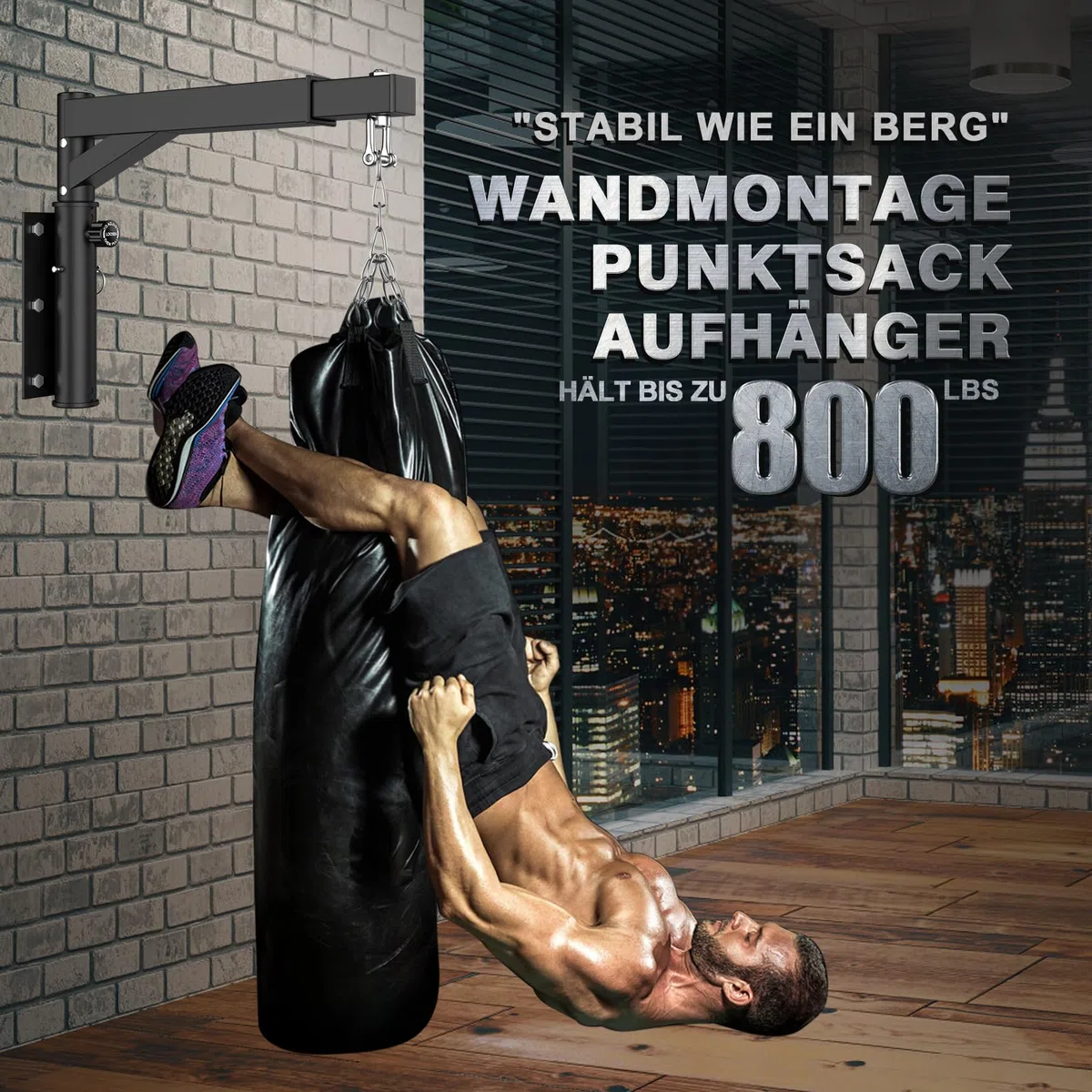 IMAYCC Supporto Sacco da Boxe, Bidirezionale Regolabile Staffa per Sacco da Boxe, Gancio Sacco da Boxe per Sacco da Boxe, Sacco da Muay Thai, Boxe Allenamento, Boxio, Allenamento Fitness,ECC.