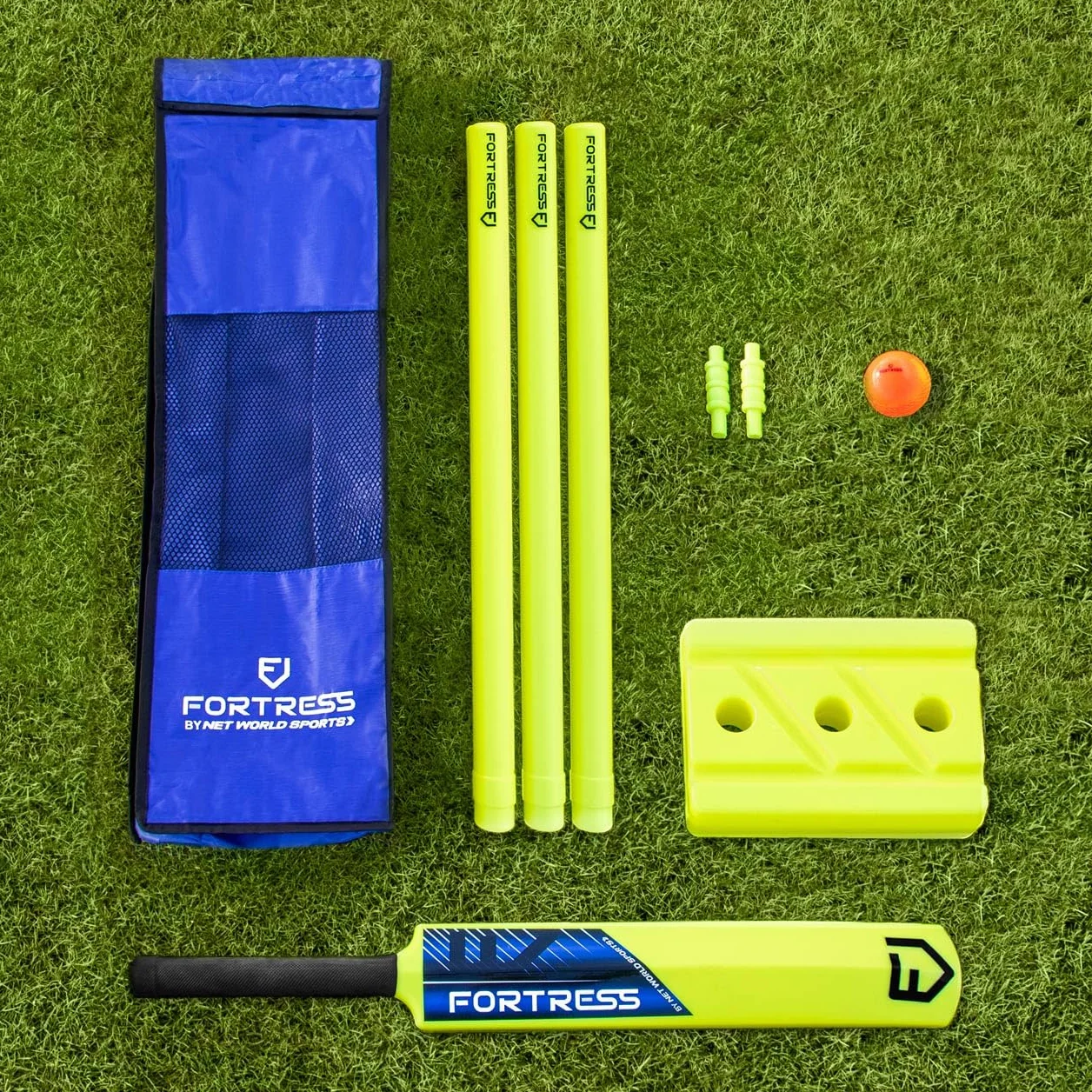 Set Cricket Plastica FORTRESS - Attrezzatura da Cricket 3 Taglie