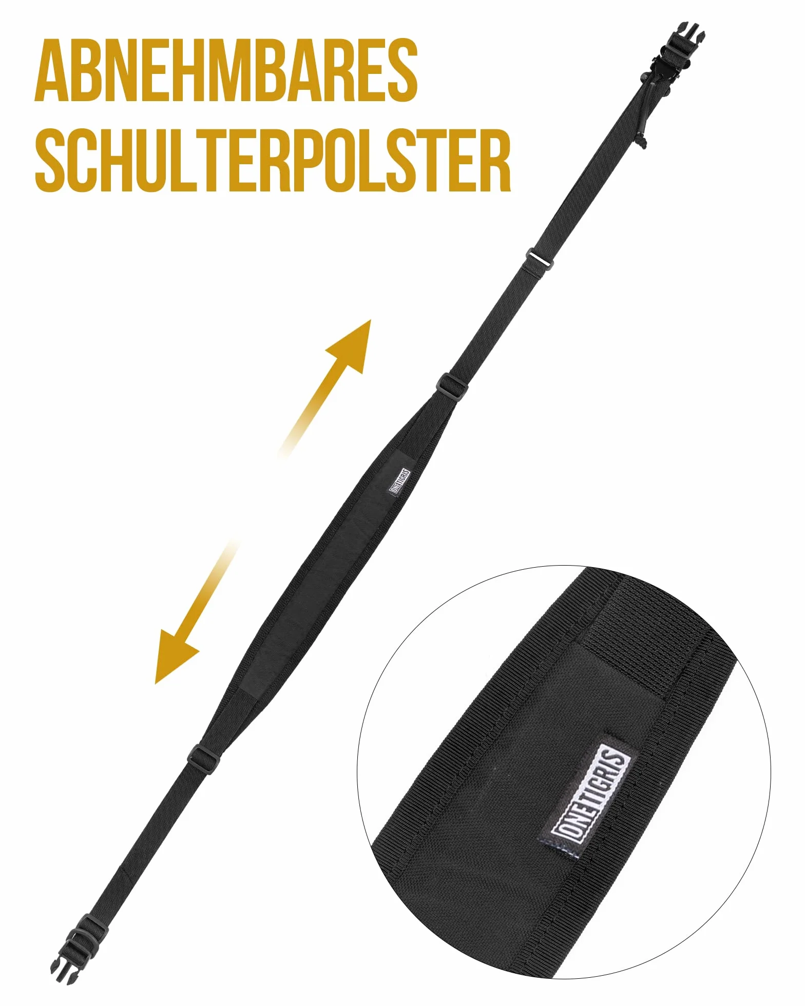 OneTigris Cinghie per fucile a 2 punti 1 pollice moschettone HK regolabile 46-68,5 cal. calibro