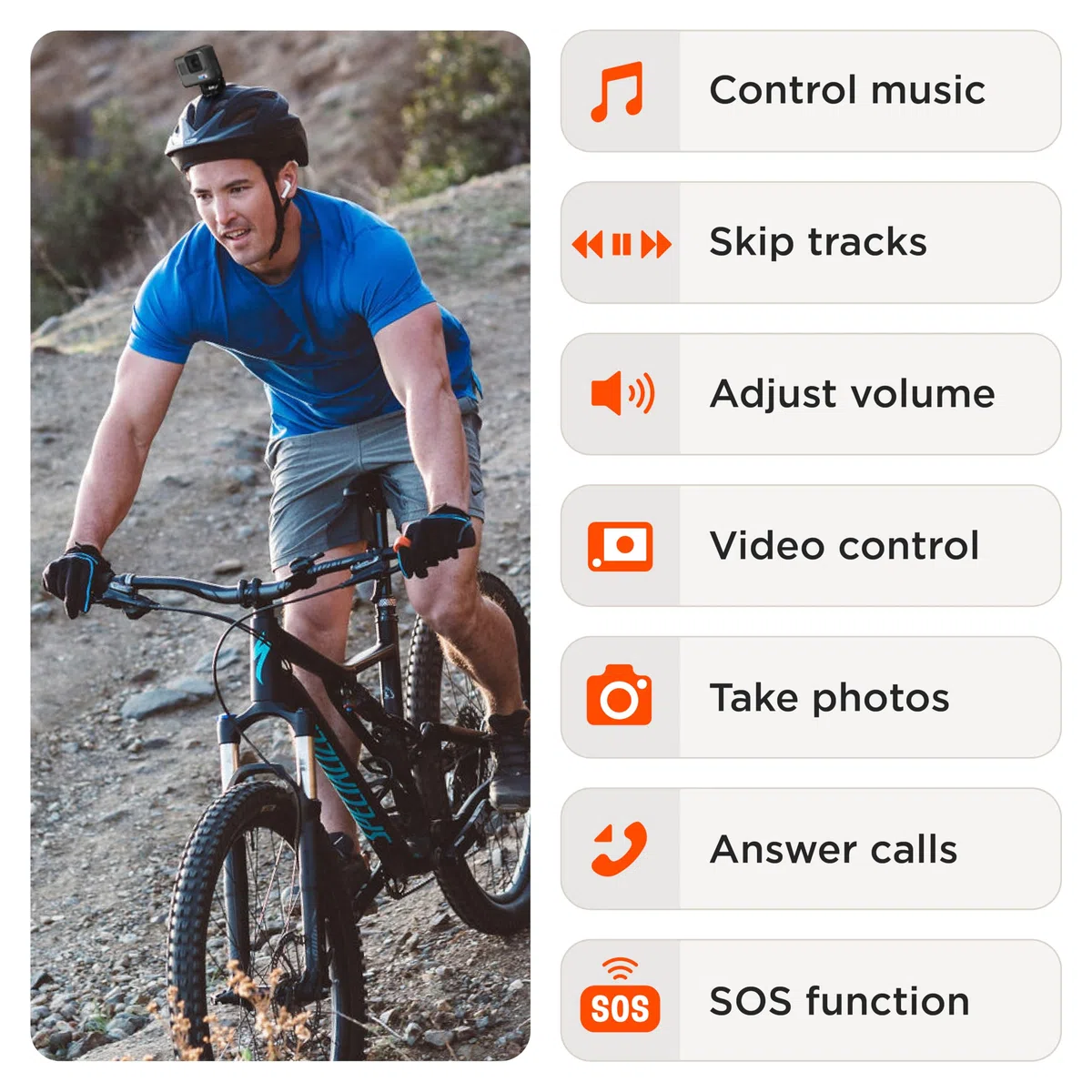 Arc.X Bluetooth smart ring remote control - waterproof, super light, multi-function wearable technology for the ultimate hands free control of any device.