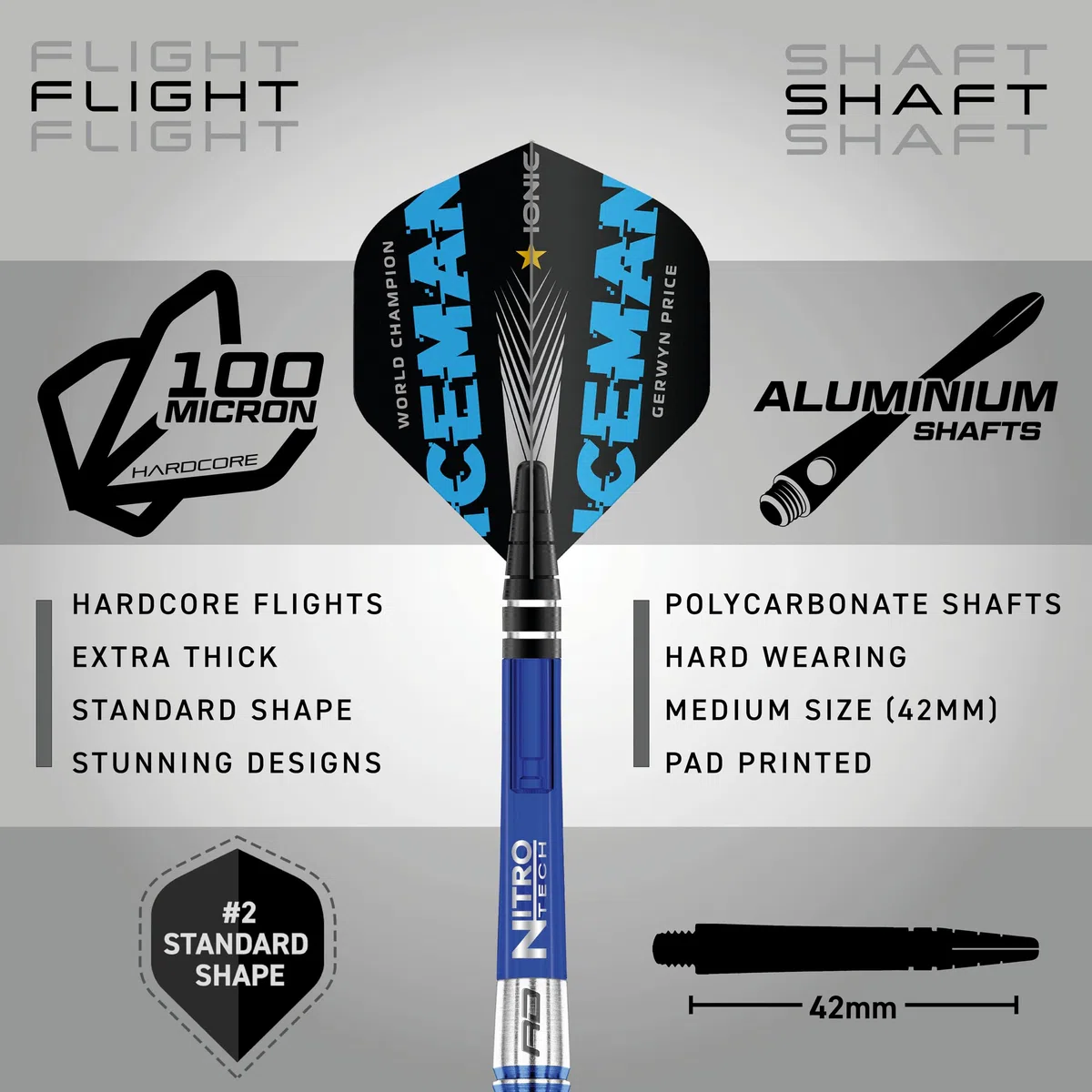 RED DRAGON Gerwyn Price - Set di Freccette in Acciaio al tungsteno con Alette e steli