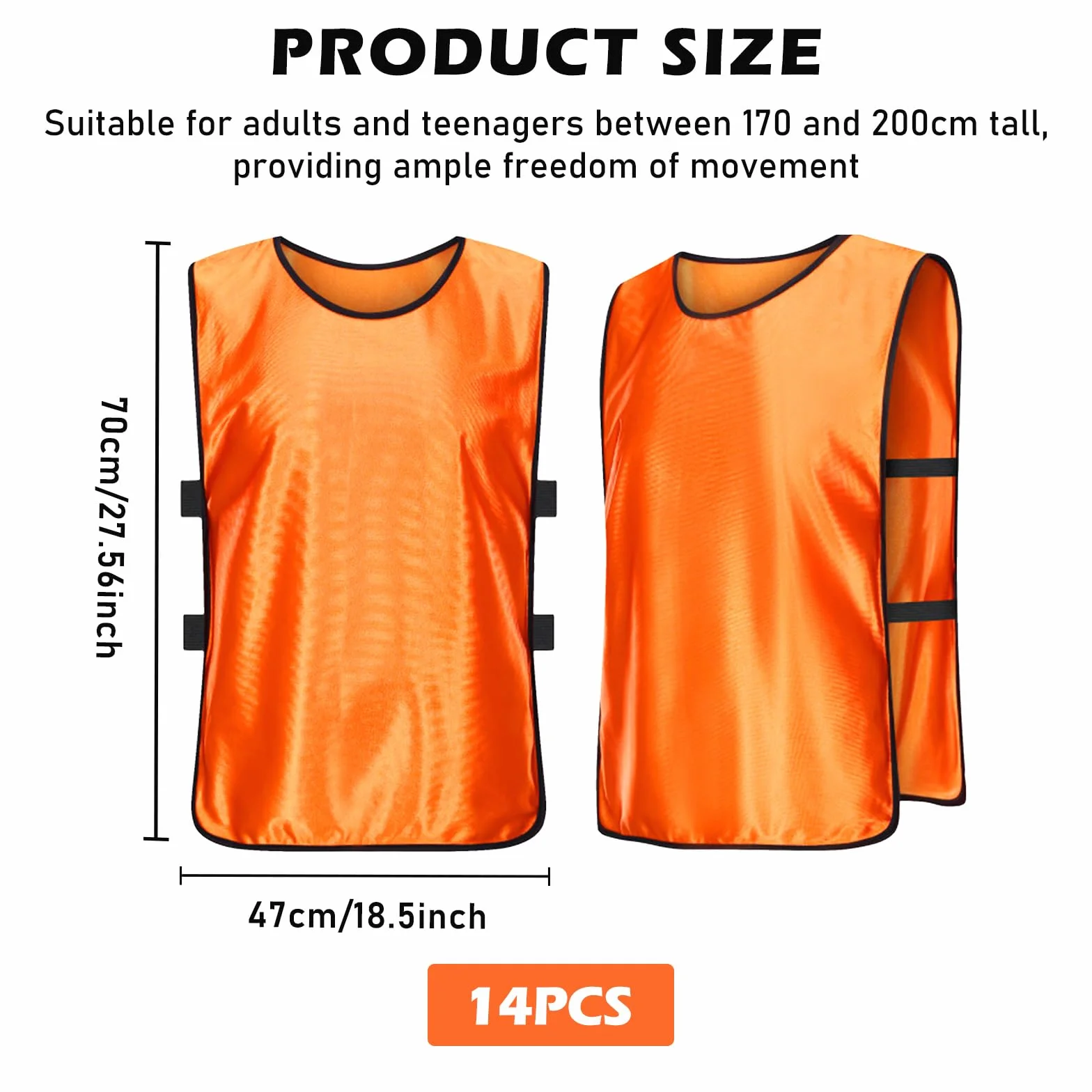 PORFOYO Set di 14 Canotte da Calcio per Adulti 70x47 cm Bavaglini Sportivi per Allenamento