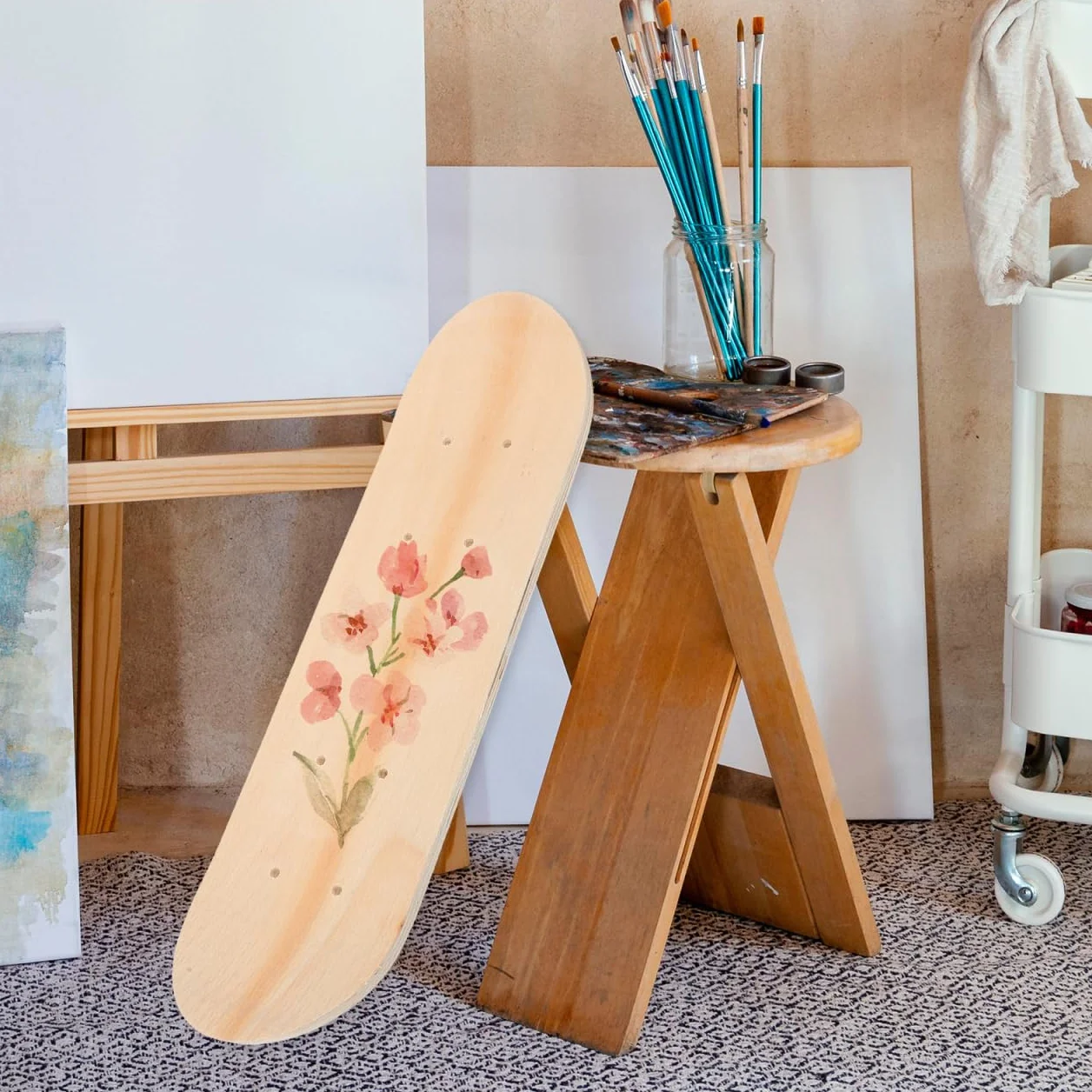 Tavola da skateboard per dipingere Deck da skateboard fai da te per bambini, superficie liscia per graffiti e mestieri, resistente e durevole