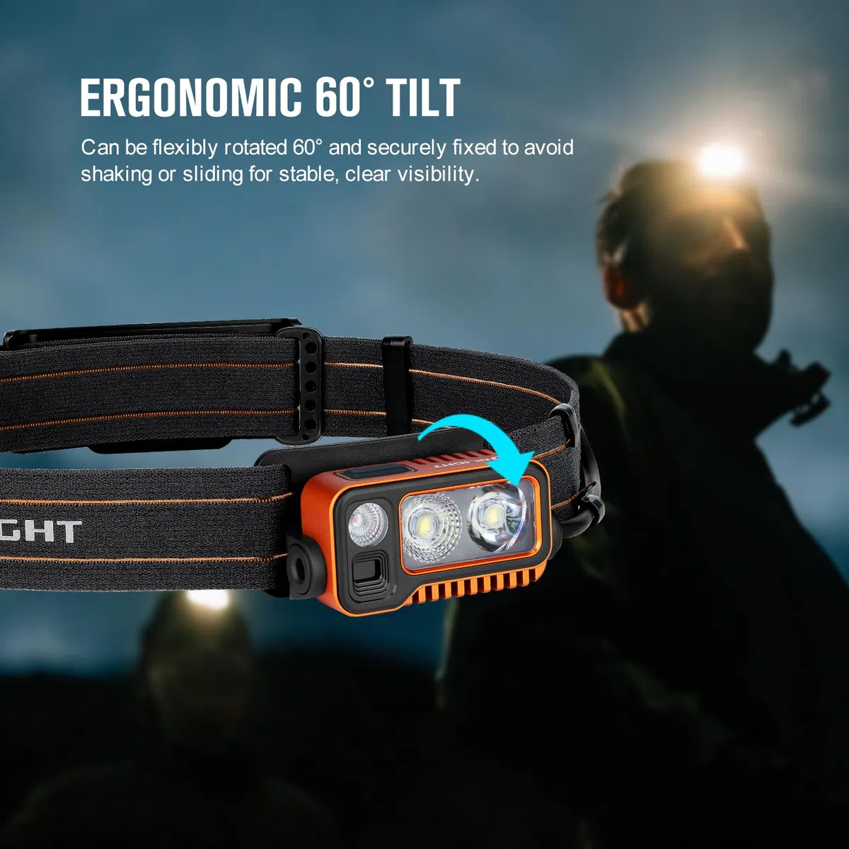 OLIGHT ARRAY2 PRO Faro Prestazioni Alte con Funzione Sensore di Movimento della Mano 1500 Lumen Lampada da Testa Torcia Frontale LED per Corsa Notturna Campeggiosterna (Arancione)