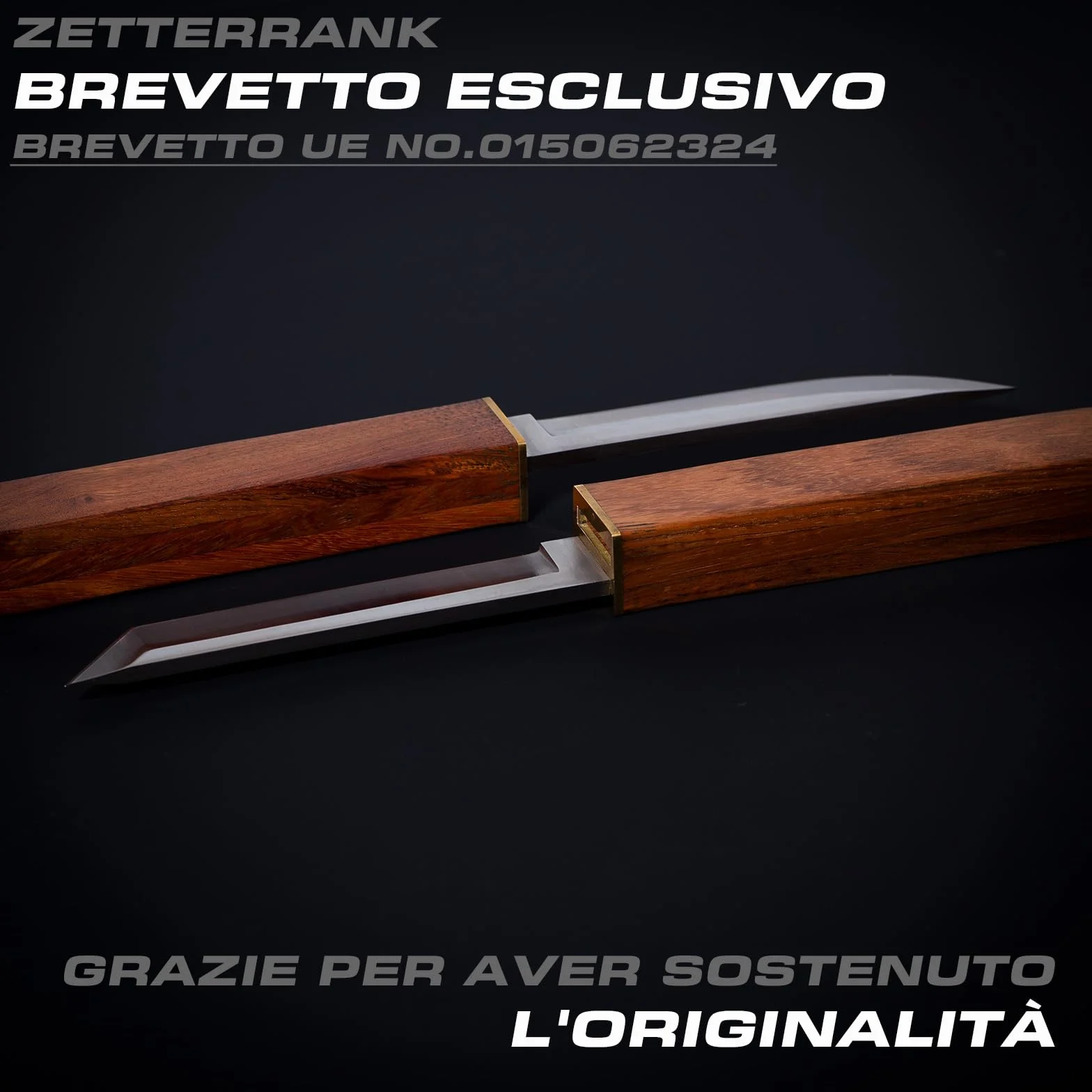 2-in-1 Doppio Coltello,Coltello da Caccia con Manico in Legno,Coltello Giapponese.
