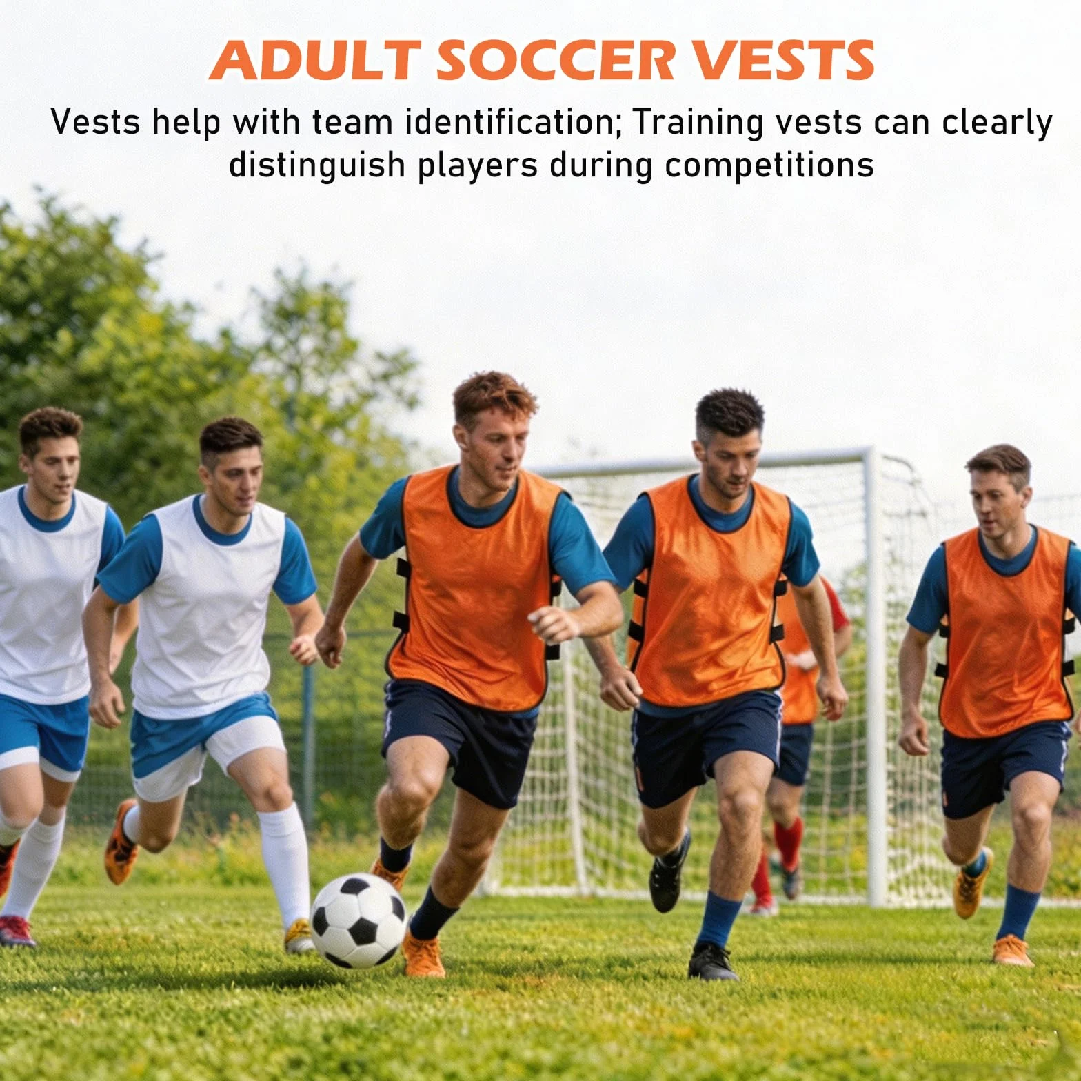 PORFOYO Set di 14 Canotte da Calcio per Adulti 70x47 cm Bavaglini Sportivi per Allenamento