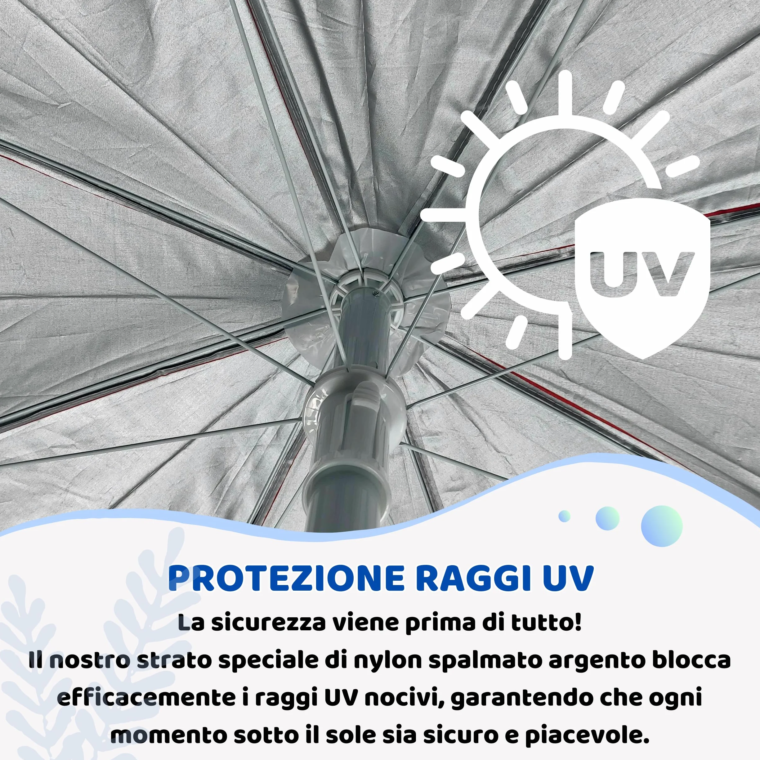 Batik - Ombrellone da Spiaggia - LELLO L'OMBRELLO - Ombrellone da Spiaggia Grande Anti UV - Diametro 180 cm