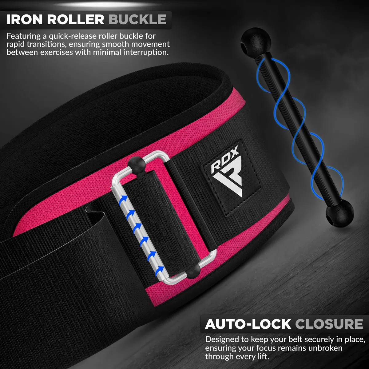 RDX Palestra Cintura Muscolazione Sollevamento Pesi per Donne 6.5" Curva Supporto lombare Imbottito, Allenamento Deadweight Auto Bloccaggio, Powerlifting Sollevamento Fitness Gym Esercizio