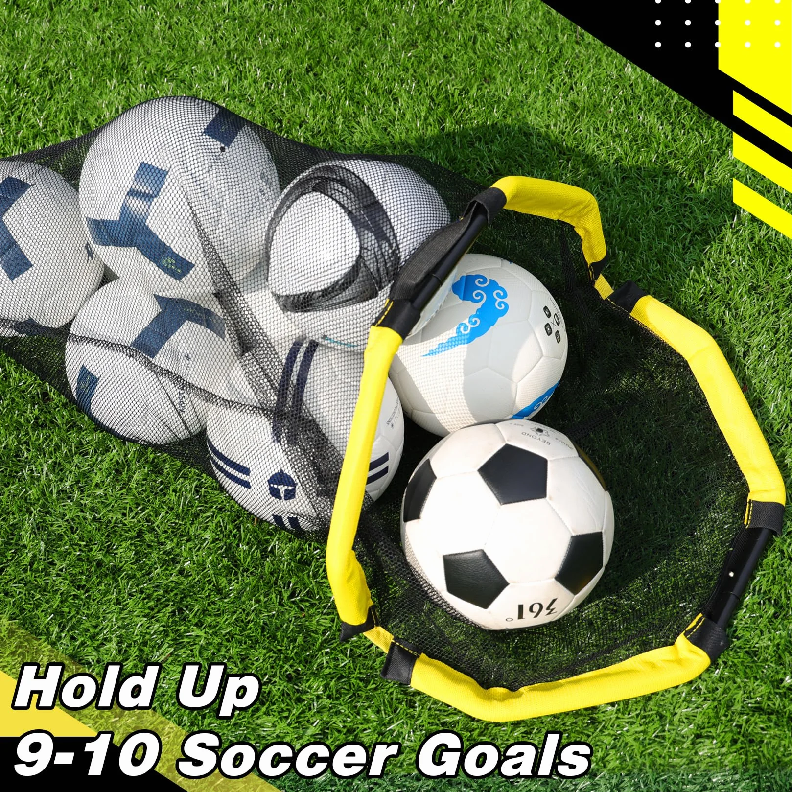 Happy Jump 3-in-1 Rete Bersaglio per Calcio, Attrezzatura da Allenamento con Tubi in Metallo