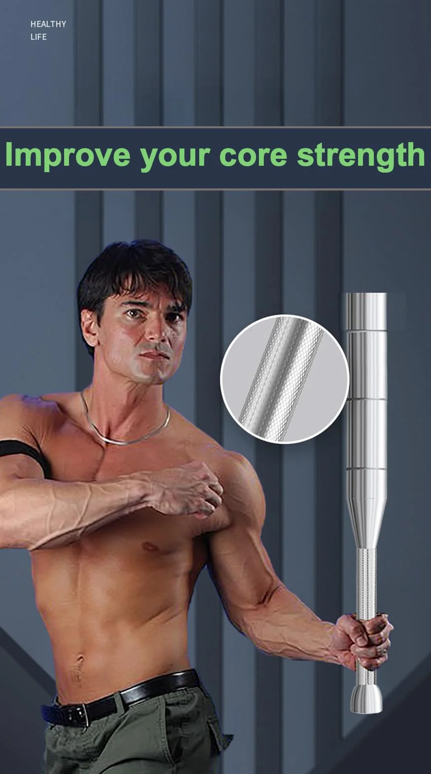 ZhaoCo Mazza regolabile 6 in 1 in acciaio – Indian Clubbell, peso per allenamento con la forza, allenamento delle spalle, rinforzo dell'impugnatura e allenamento completo con funzione di allungamento