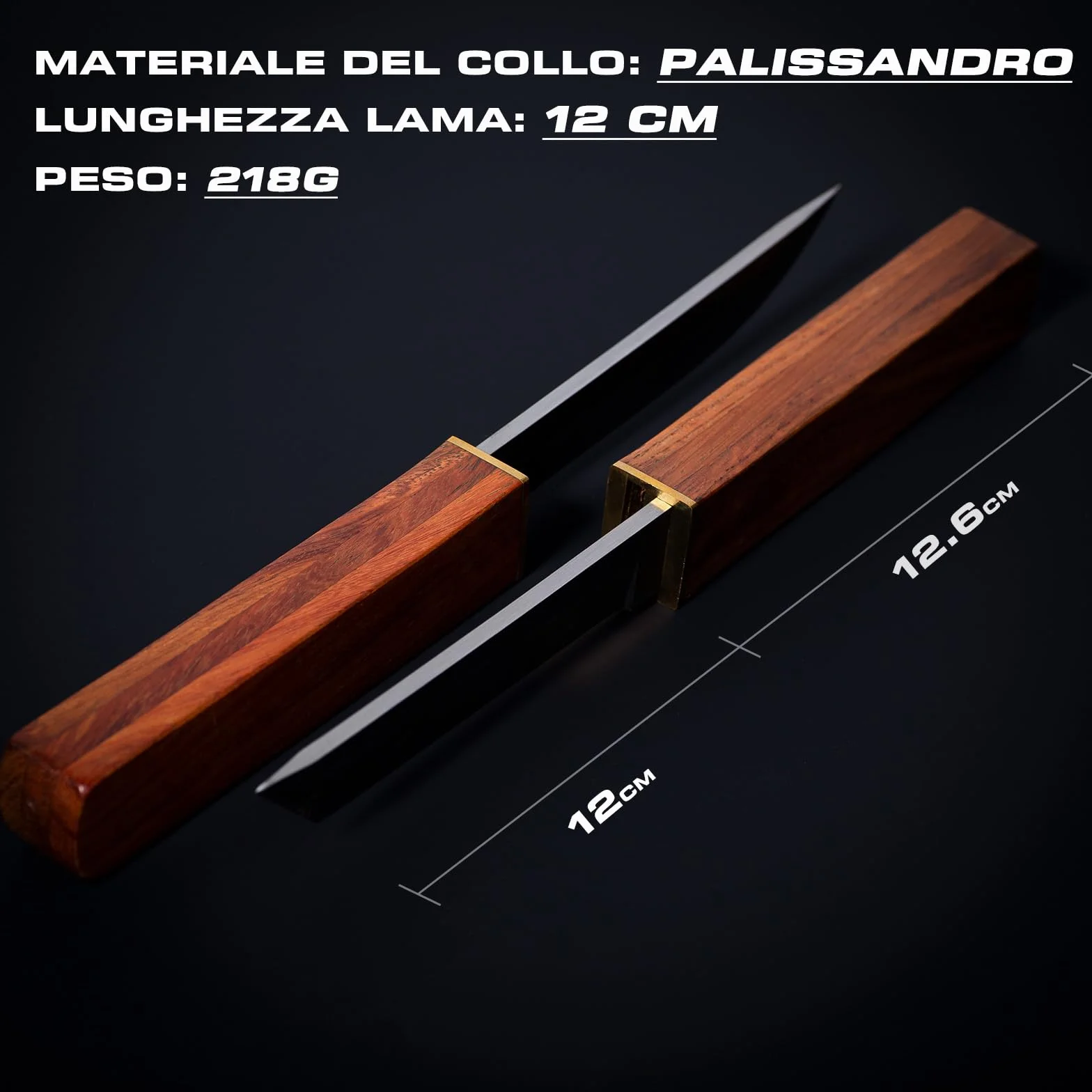 2-in-1 Doppio Coltello,Coltello da Caccia con Manico in Legno,Coltello Giapponese.