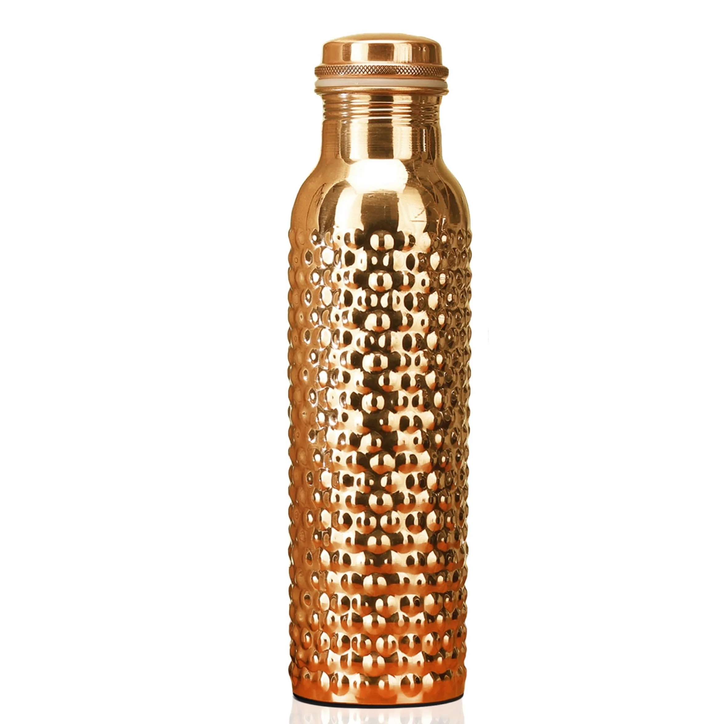 Borraccia in rame da 34 once con borsa in iuta, bottiglia in rame puro per acqua potabile, palestra, yoga, 1000 ml