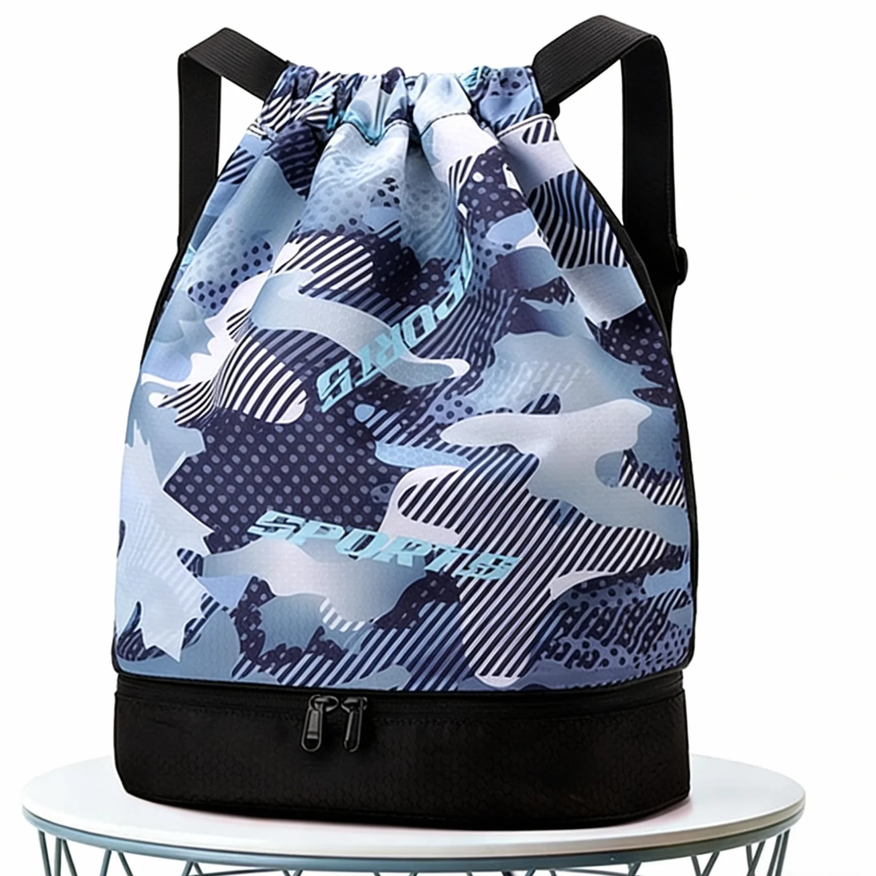 Borsa da Palestra con Coulisse Impermeabile Grande Scomparto Scarpe Sportivo Zaino Unisex per Yoga Spiaggia Nuoto