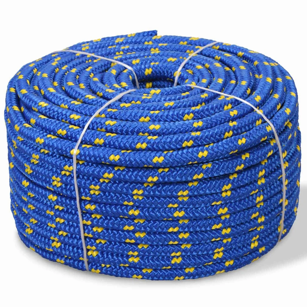 vidaXL Corda Marina 50 m x 10 mm, Blu, Polipropilene, Impermeabile, Galleggiante, Resistente all’Usura e ai Raggi UV, Giardino, Esterno e Nautica