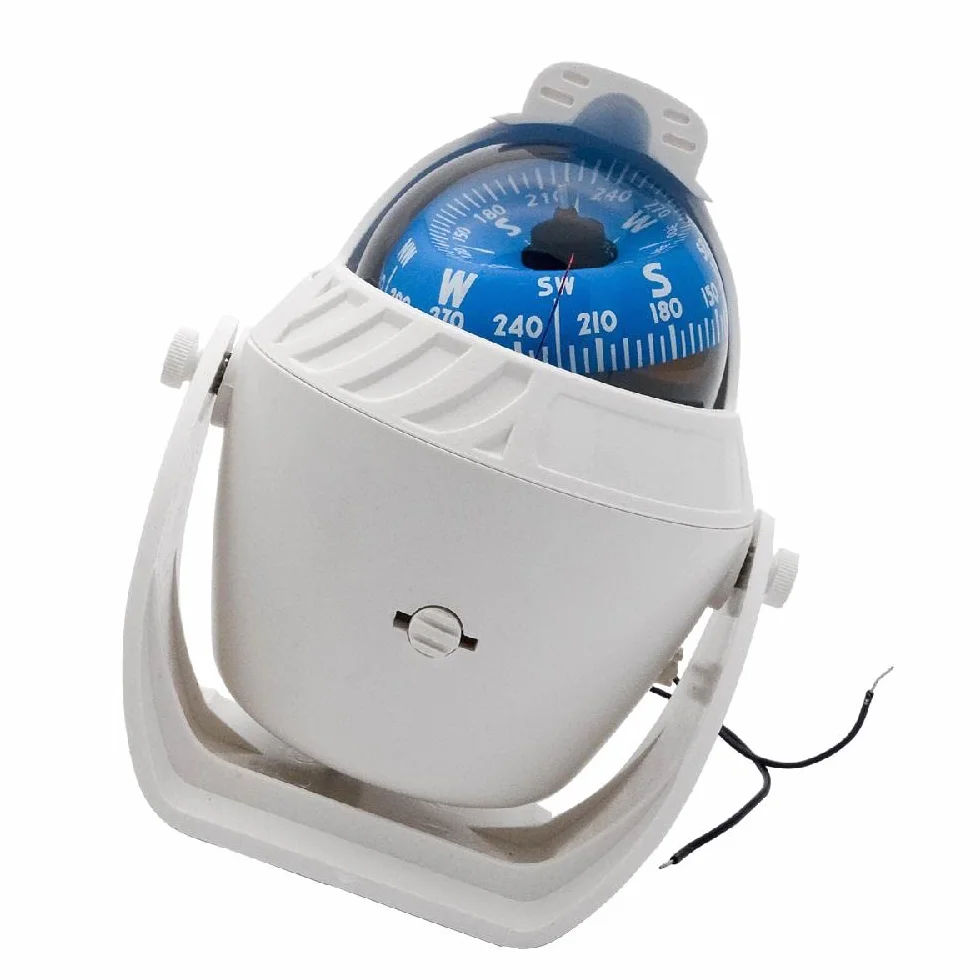 Baceyong Bussola, navigatore marittimo, antipolvere, impermeabile, LED, alta precisione, multiuso, bianco